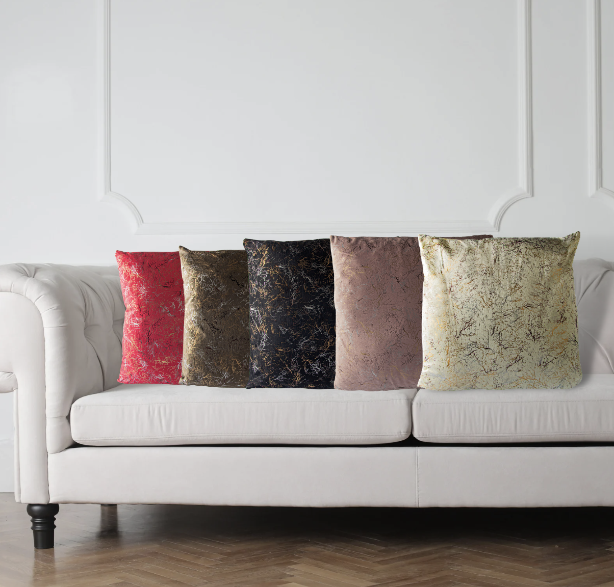 Set de 2 Cojines Terciopelo con Relleno Raices Celeste 45cm x 45cm-3