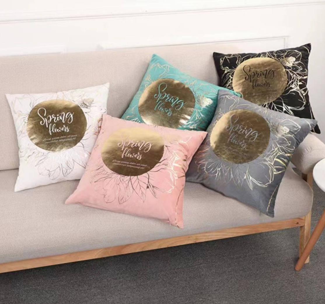 Set de 2 Cojines Terciopelo Colores Spring Rosa 45cm x 45cm-2