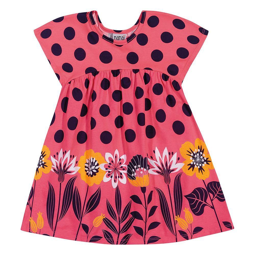 VESTIDO FLORES NEON 100% ALGODÓN-1