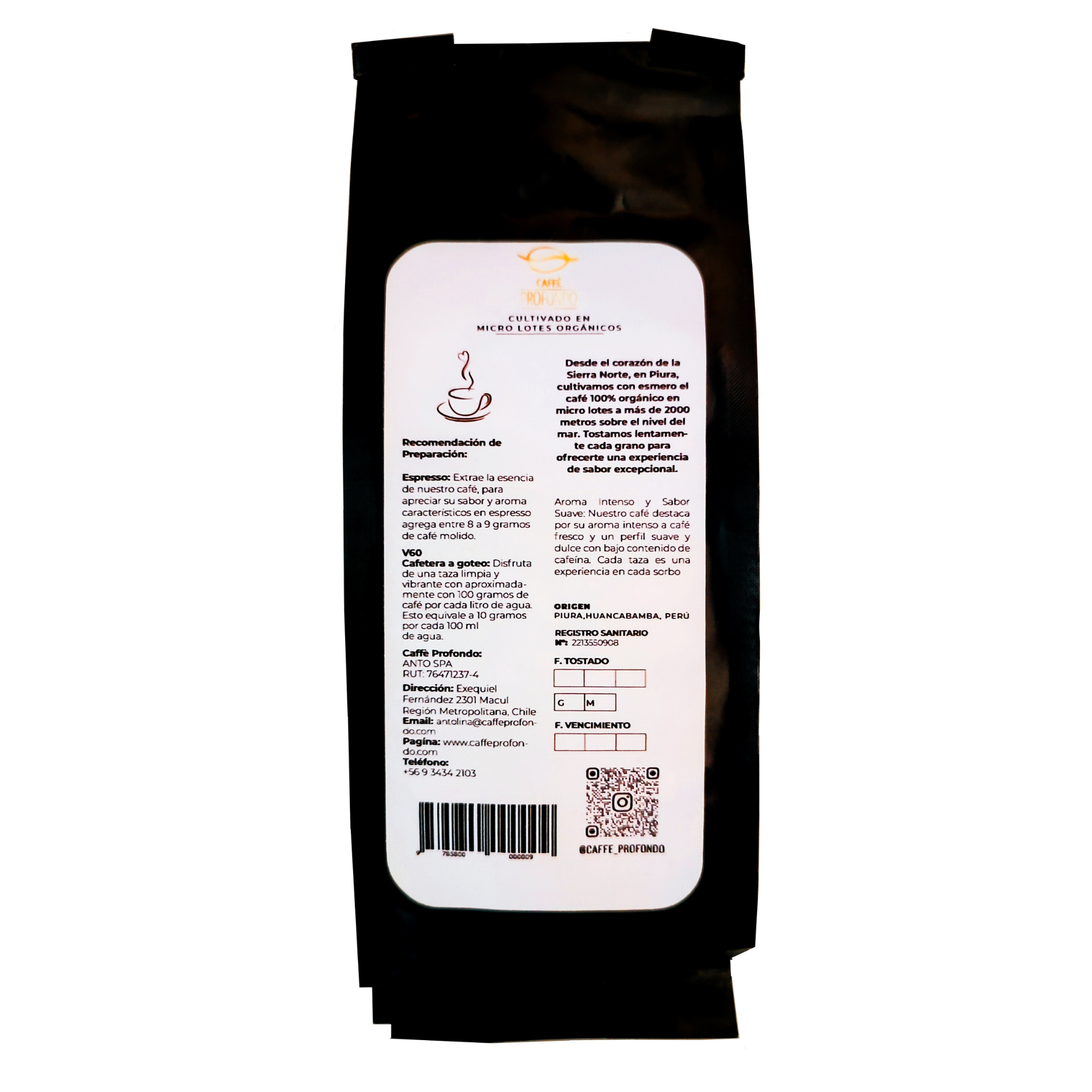 Café en Grano De Luxe Bourbon Amarillo 250g, Caffe Profondo-2