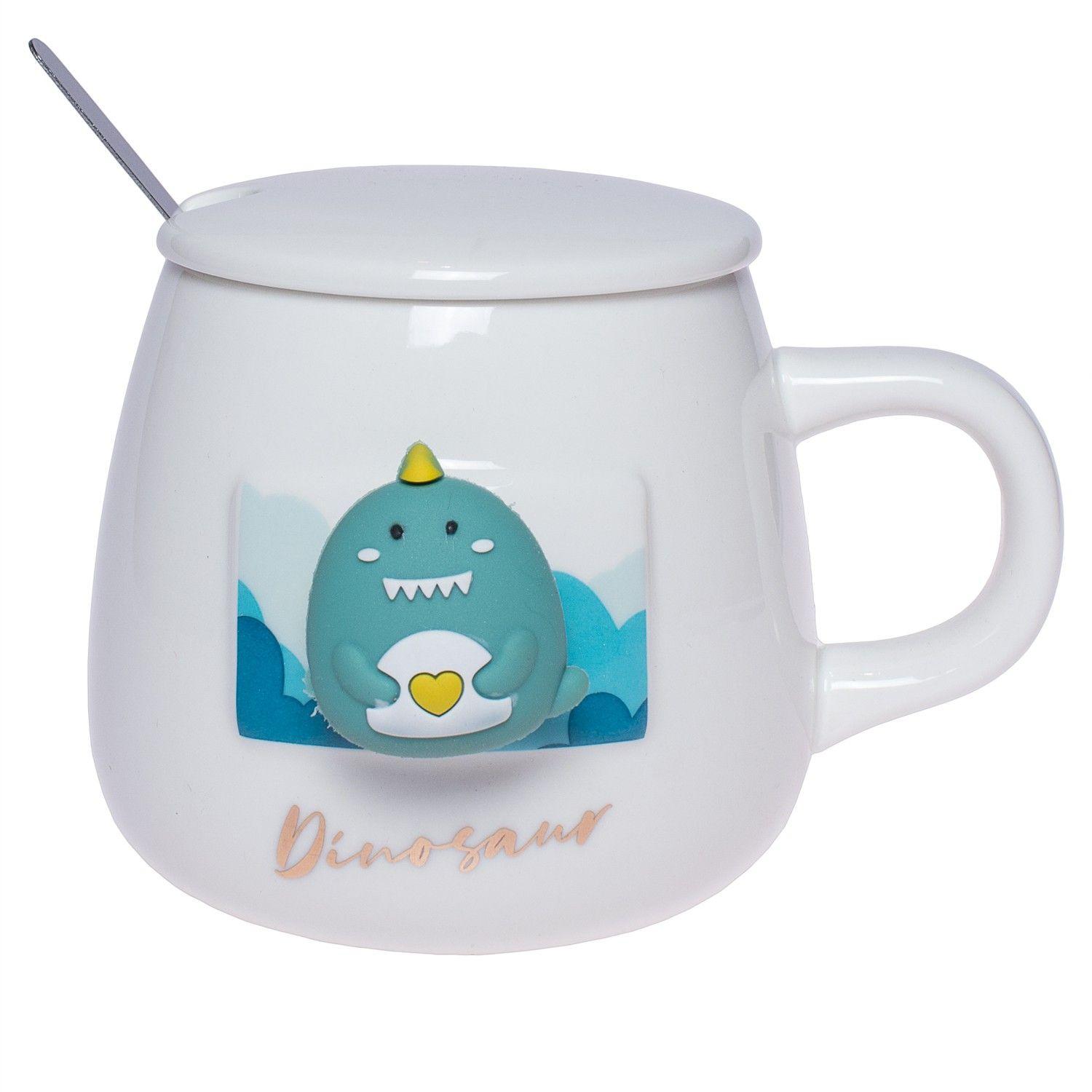 Taza Figurita con Tapa y Cuchara Dinosaurio Topsoc-0