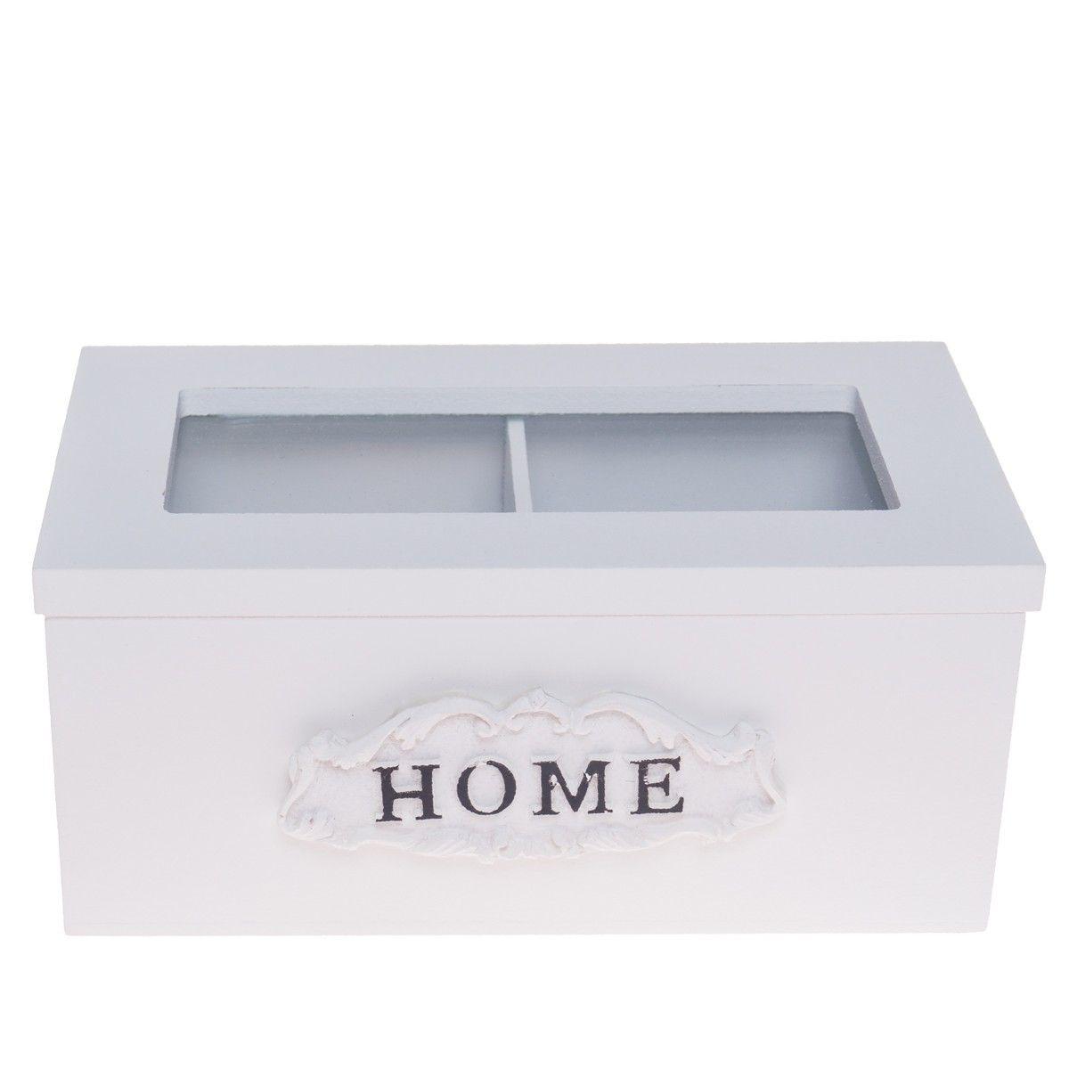 Caja de Madera 2 Divisiones Home Blanco Topsoc-0