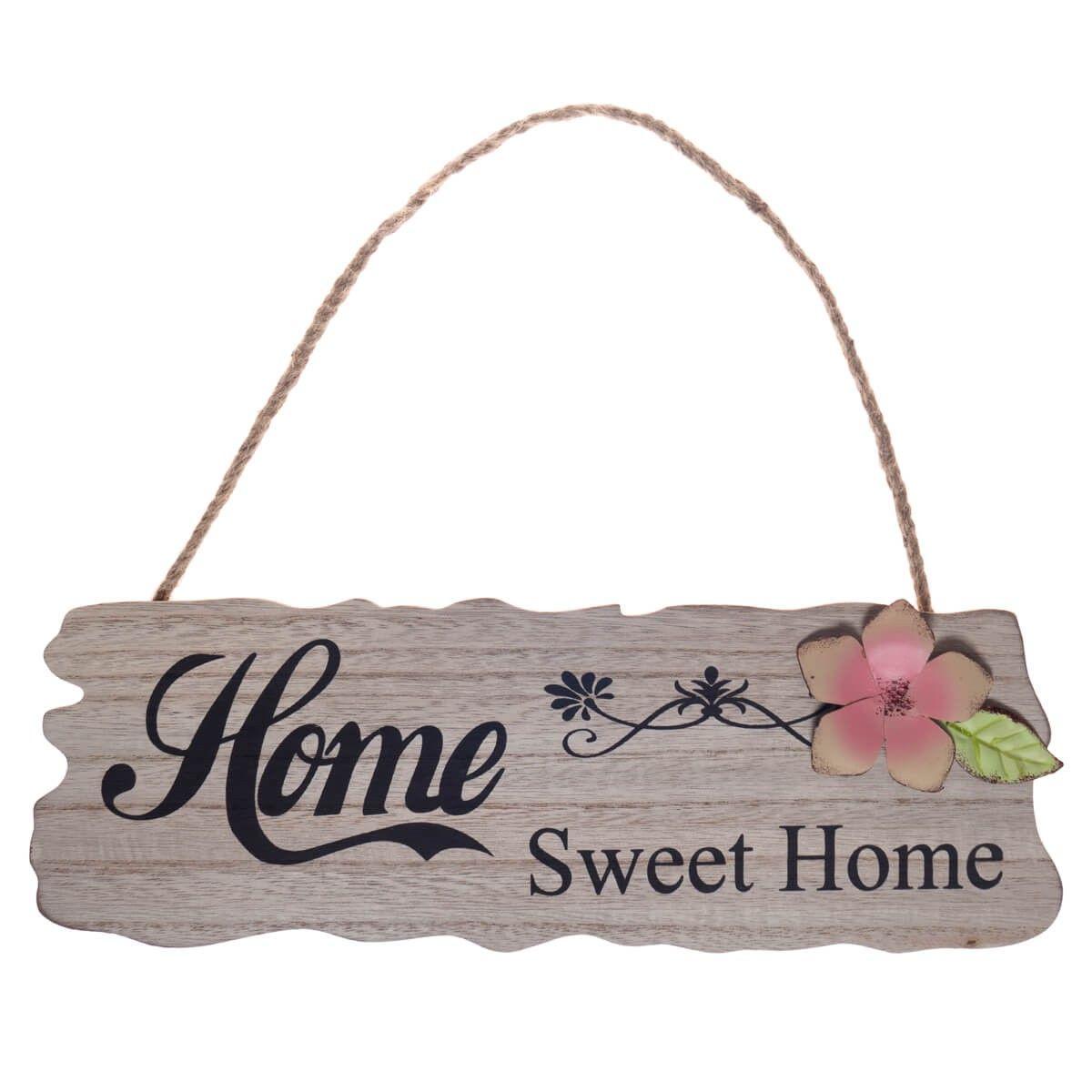 Letrero Floral de Madera Home Sweet Marron Topsoc-0