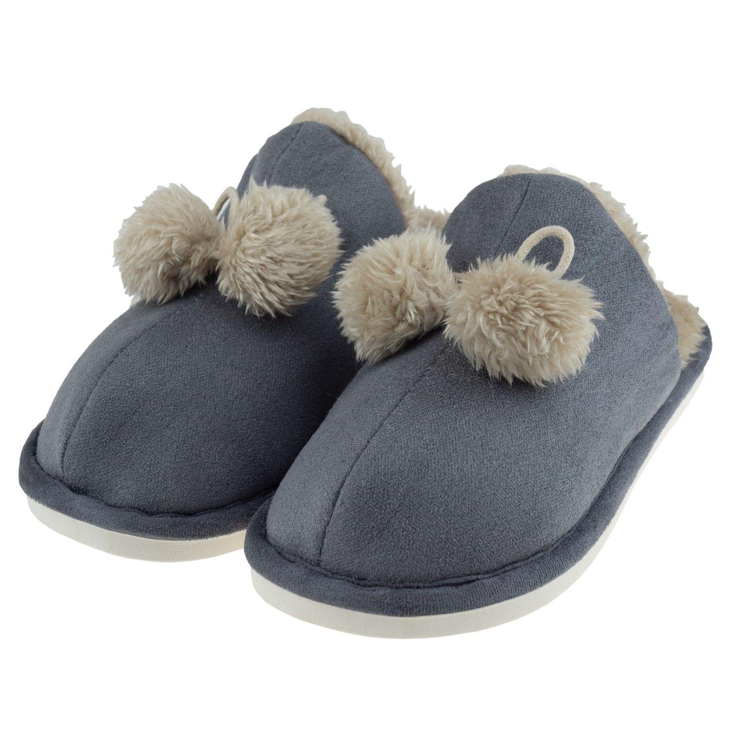 Pantufla Pompadour Gris Mujer Topsoc-0