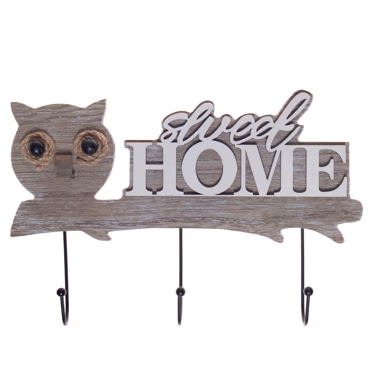 Colgador de Llaves Búho 3 Ganchos Blanco Topsoc-0