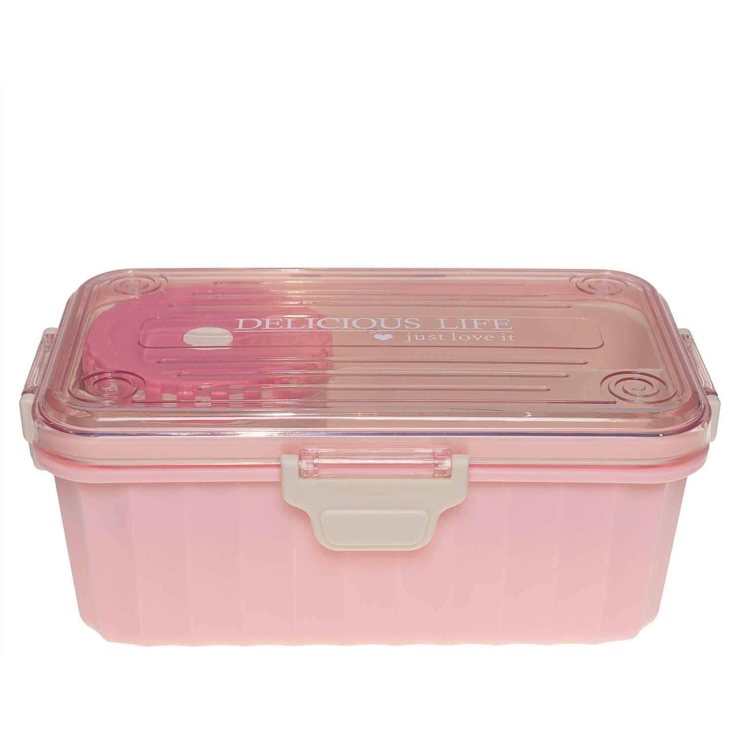 Lonchera Bento Box Rectanguar Rosa Topsoc-0