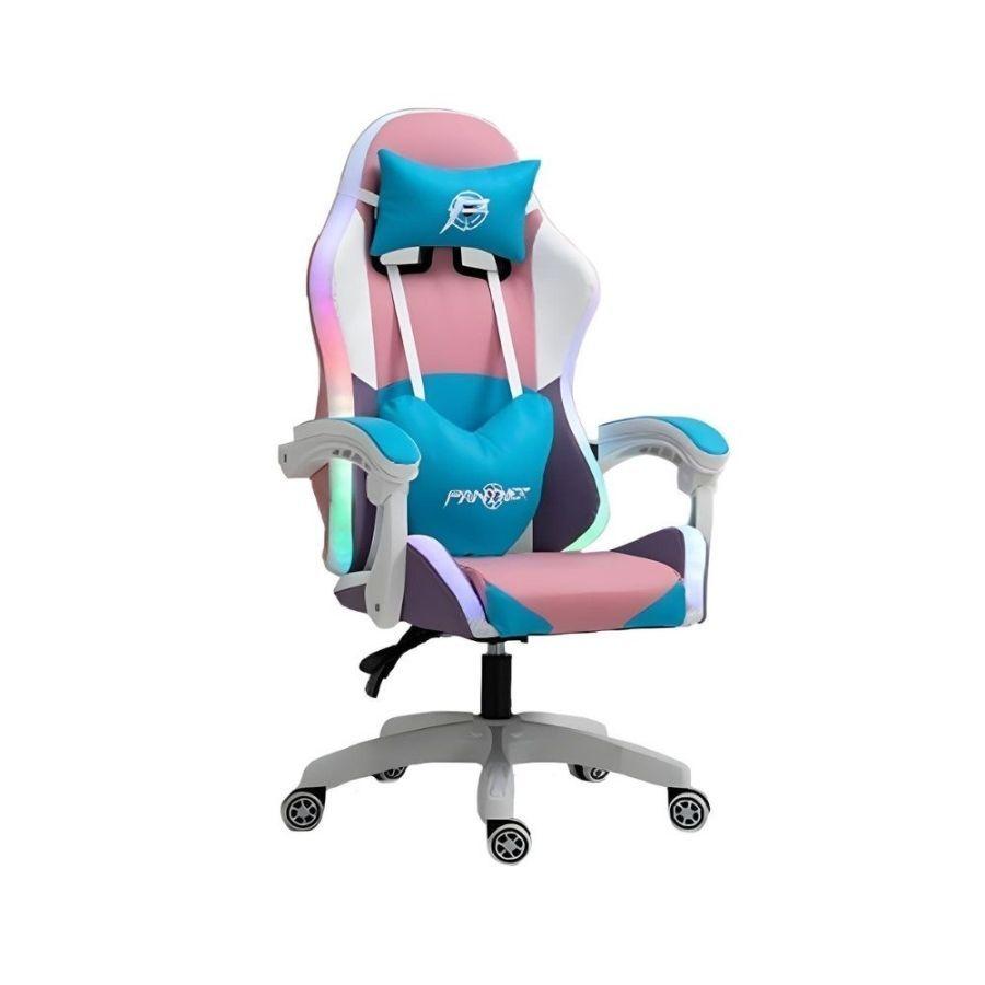 Silla Gamer Panther Profesional con Vibración Rosa-1