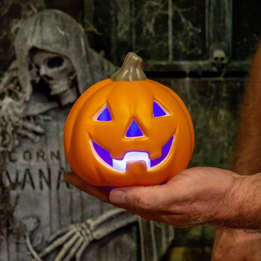Calabaza Mini con Luz Led 12 x 13 cm-1