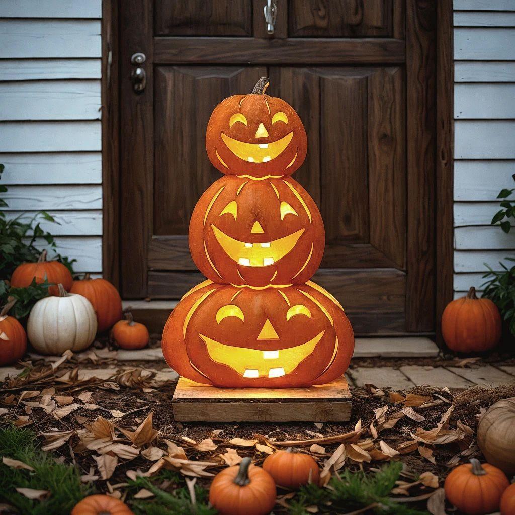 Calabaza Triple con Luz Led 33 x 19 cm-2