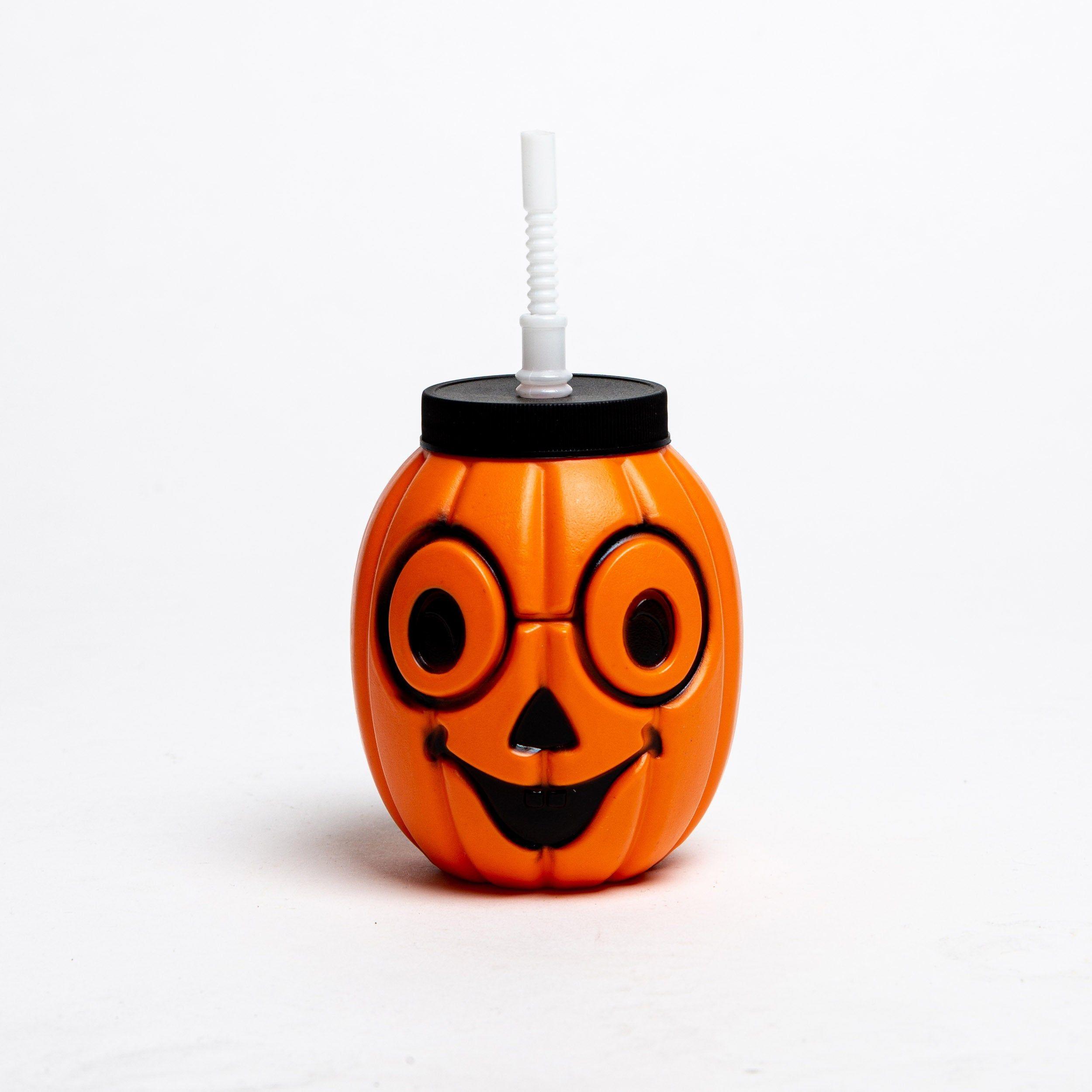 Vasito con Bombilla Calabaza Halloween Frank & Mortis-0