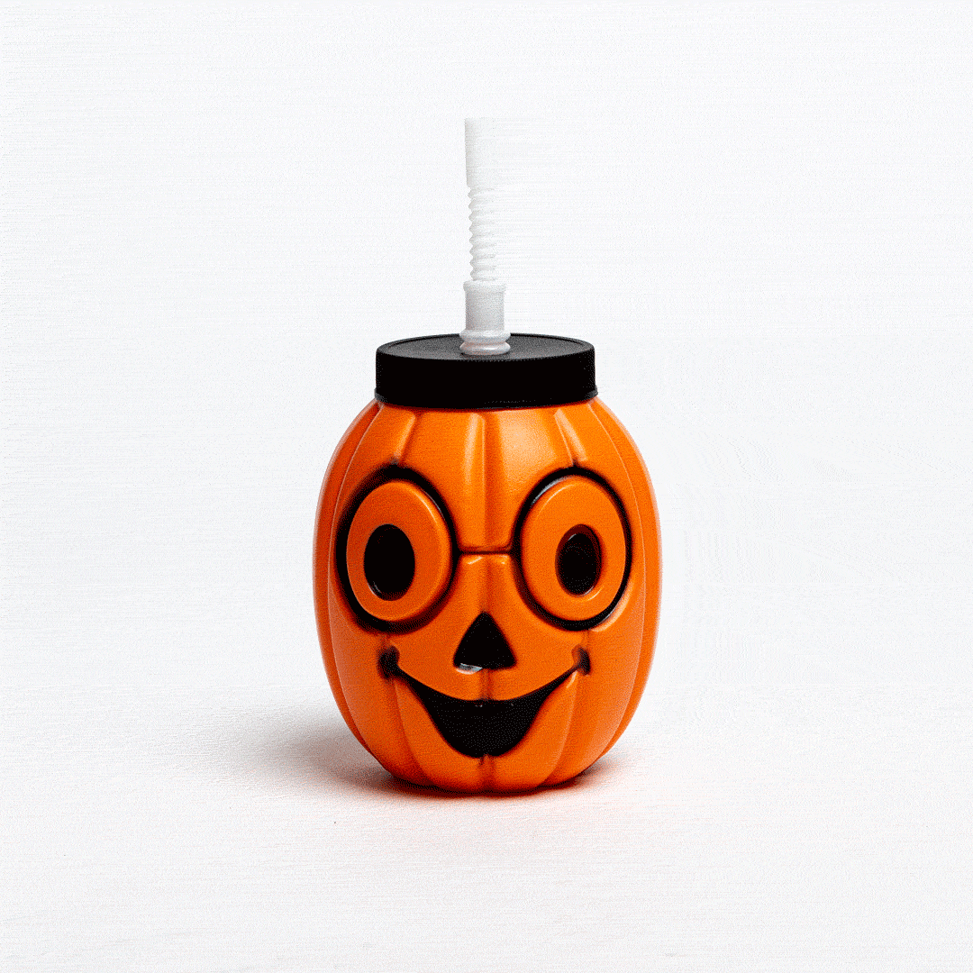 Vasito con Bombilla Calabaza Halloween Frank & Mortis-2
