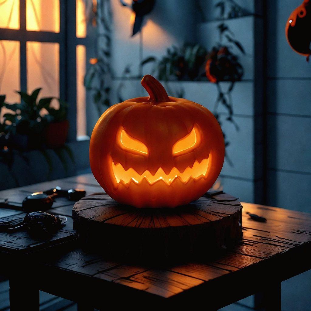 Calabaza con Luz Led 21 x 21 cm-2