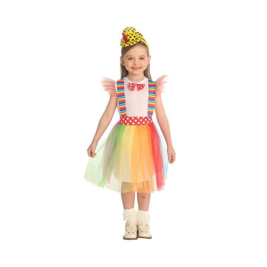 Disfraz Payasita Arcoíris Niña-0