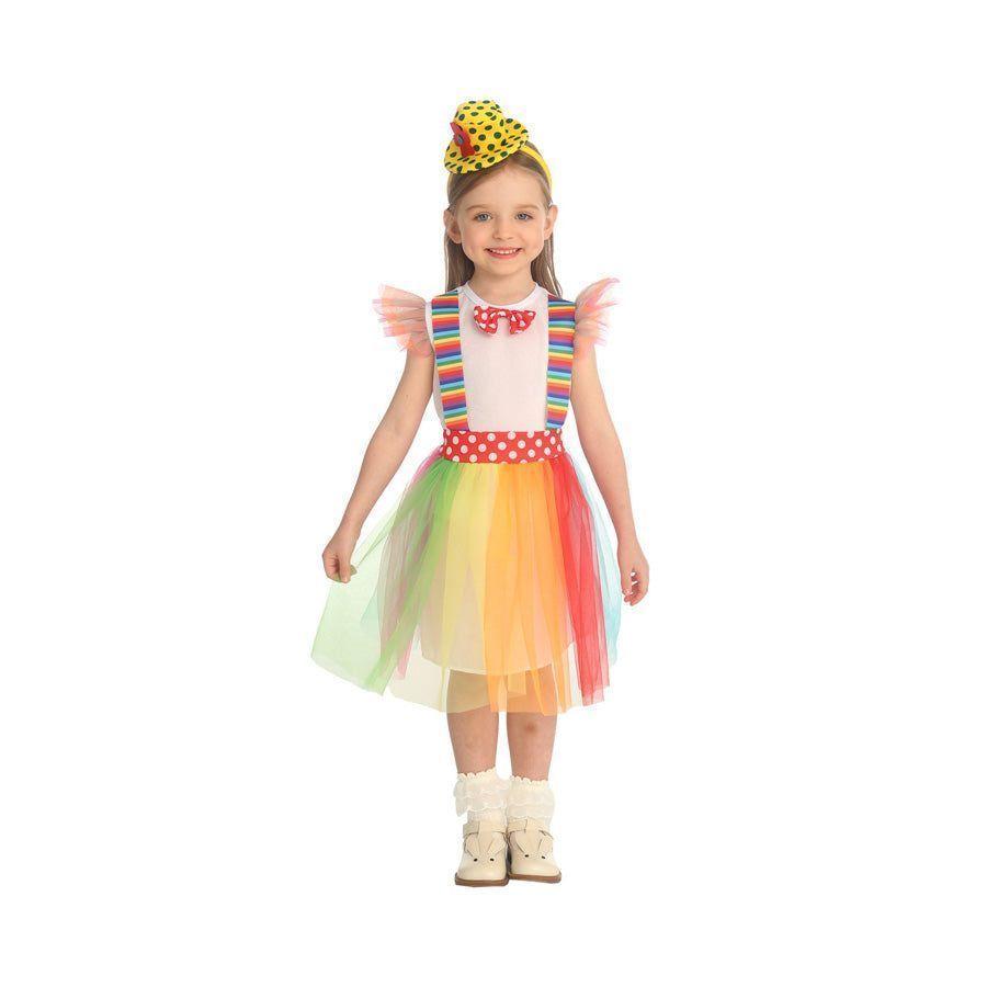 Disfraz Payasita Arcoíris Niña-0