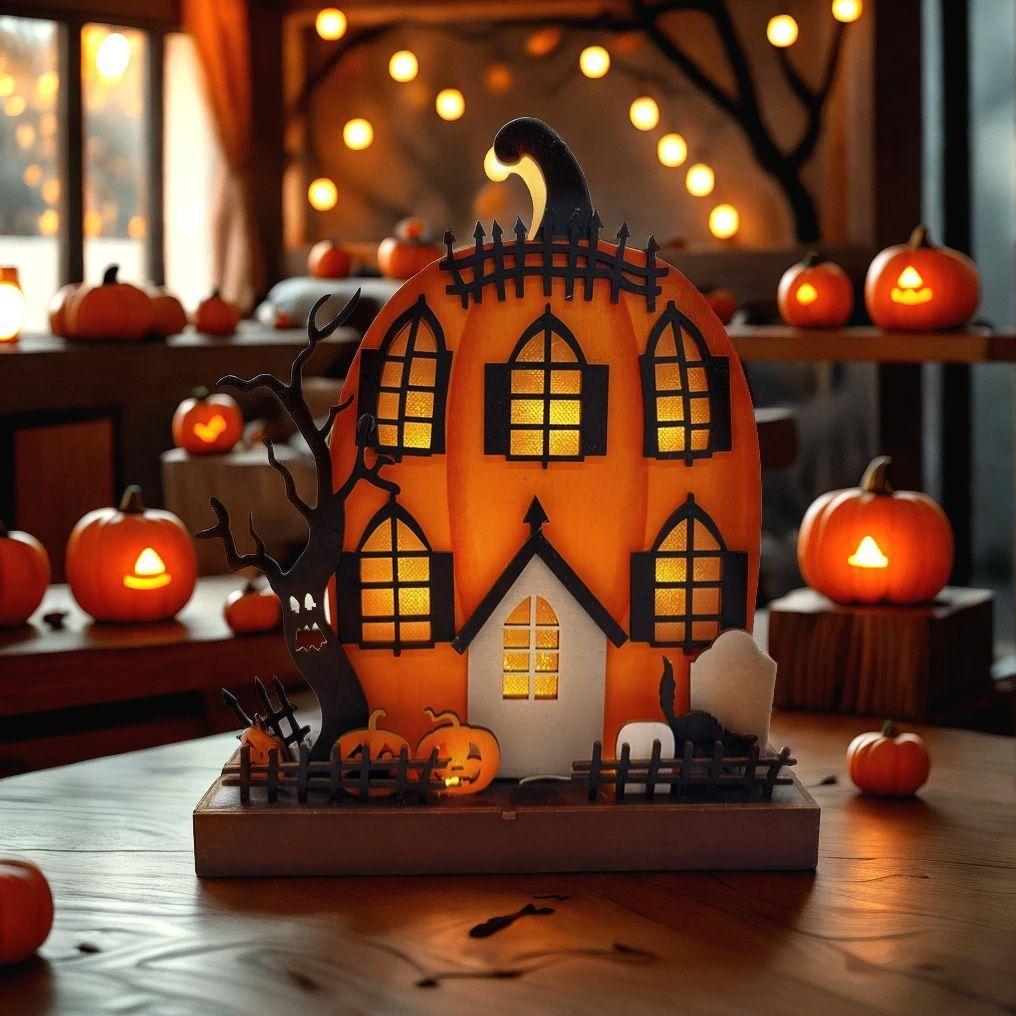 Casa Calabaza Embrujada Led-1