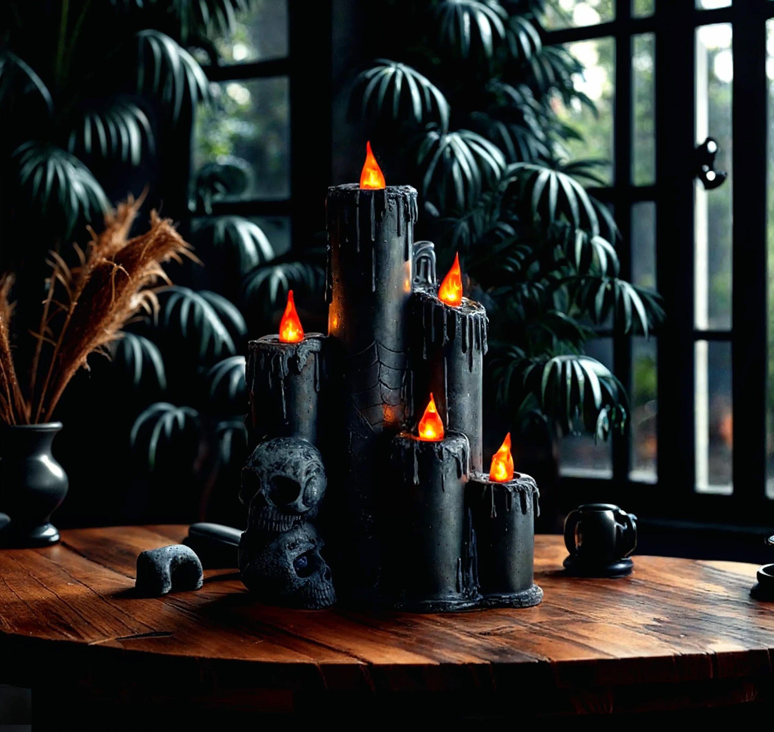 Adorno Velas Negras Led-2