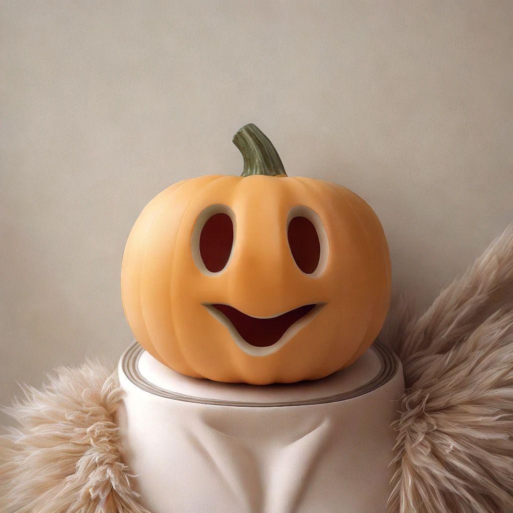 Calabaza  con Luz Led 23 x 22 cm decorativa-1