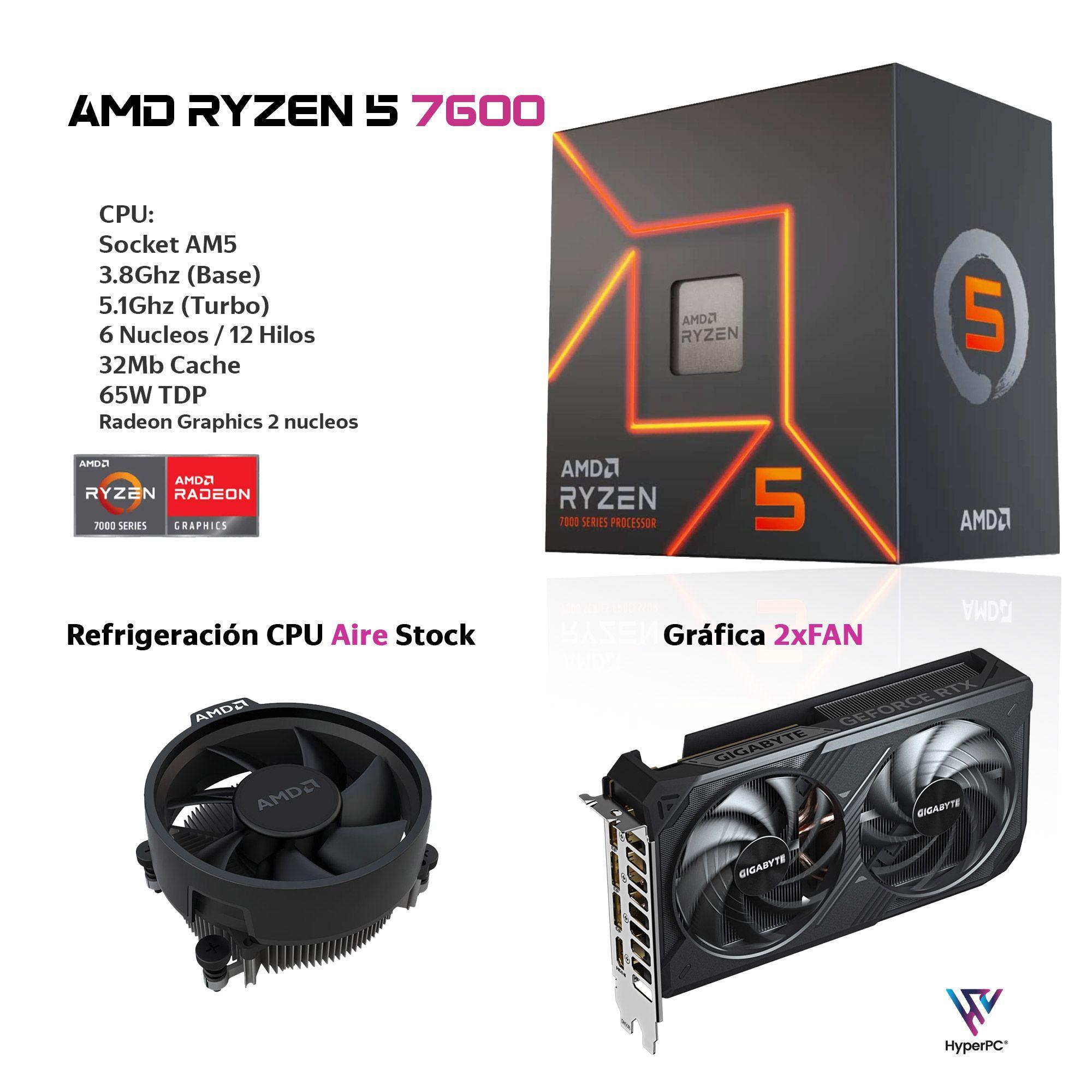 PC GAMER Blanco AMD RYZEN 5 7600 32Gb DDR5 2Tb RTX 5050-2