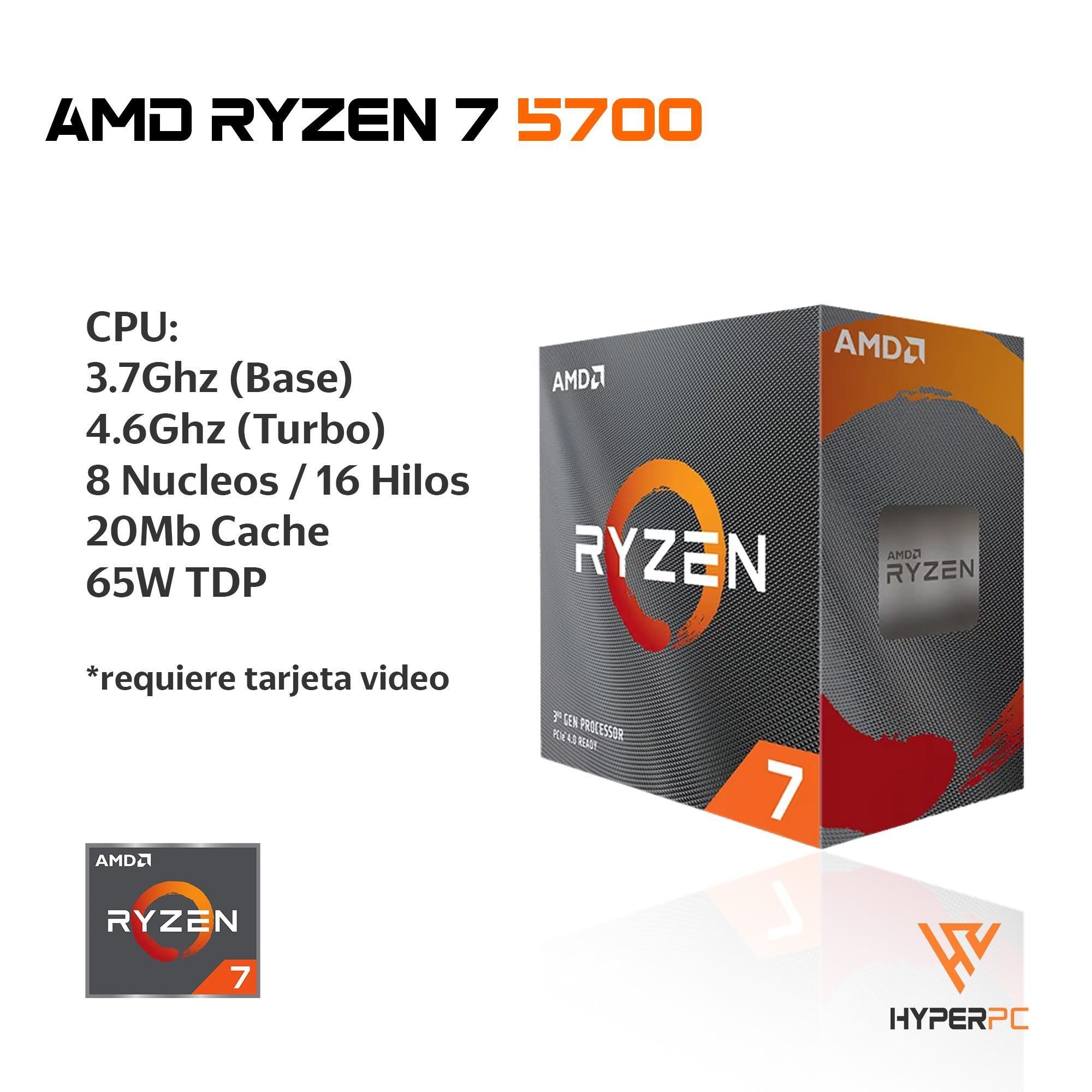 PC GAMER + MONITOR 24 + Perif: AMD RYZEN 7 5700 32Gb 2Tb RTX 3060 WiFi-2
