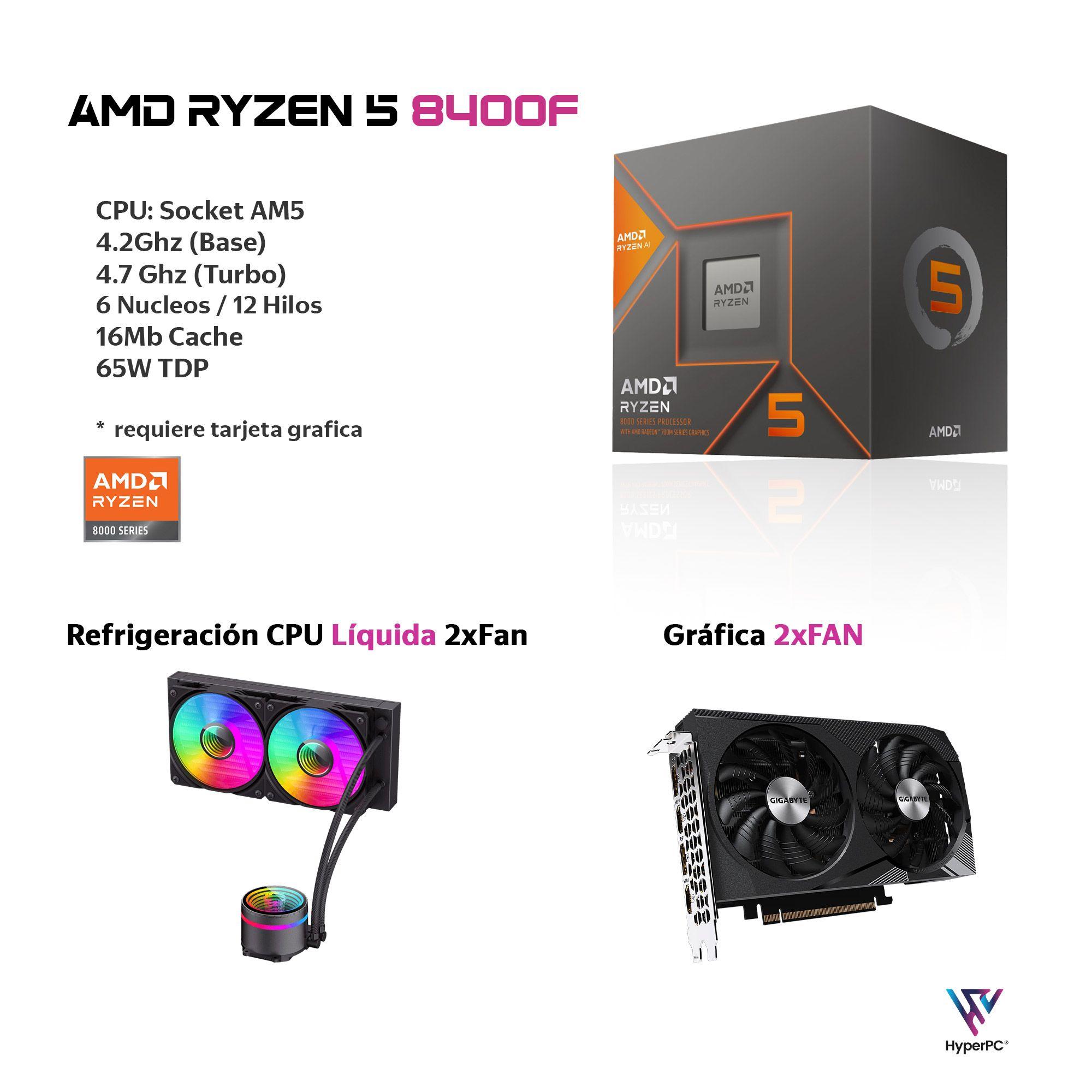 PC GAMER Siege AMD RYZEN 5 8400F 32gb DDR5 1Tb RTX 3060 WiFi-2