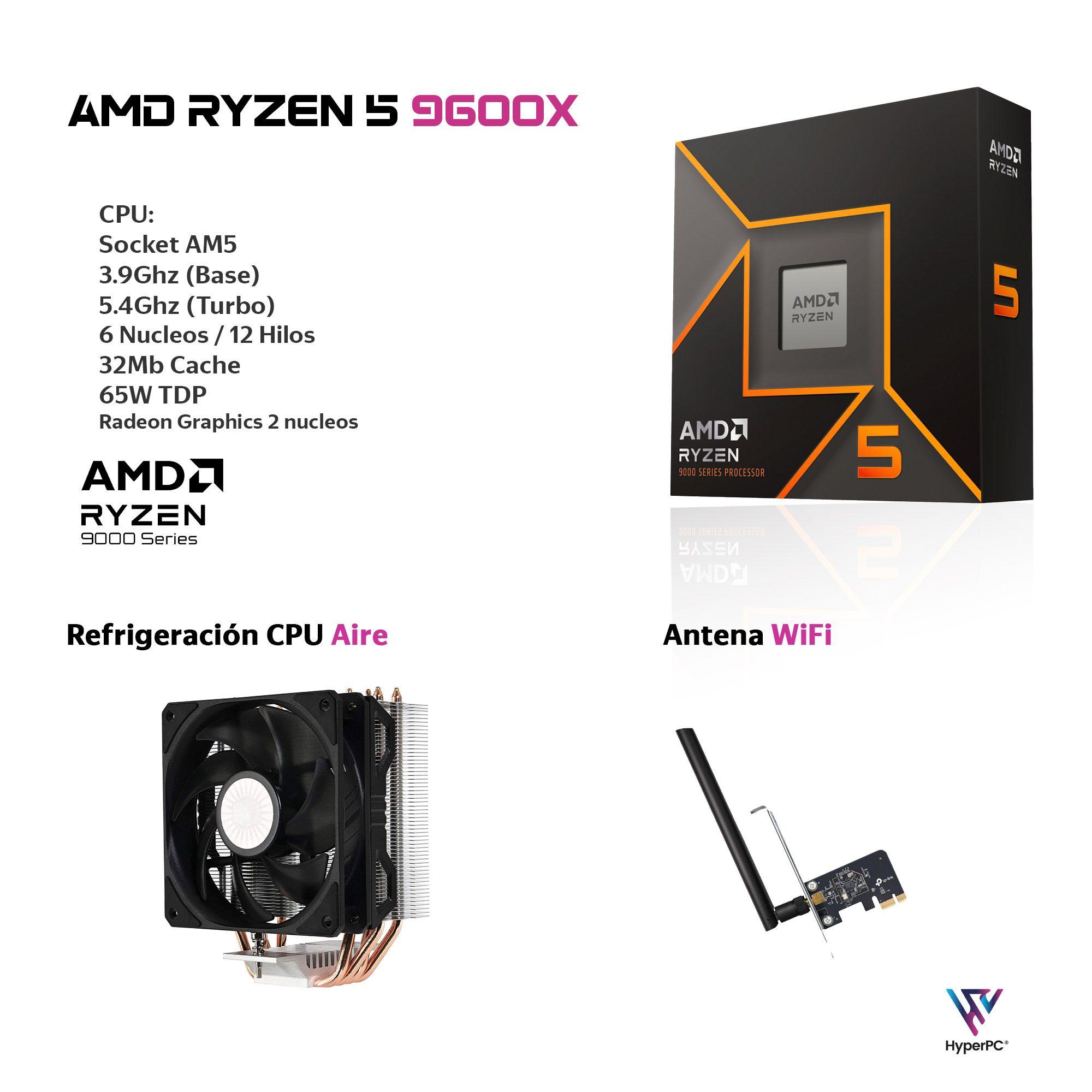 PC GAMER + MONITOR 24 + Perif: AMD RYZEN 5 9600X 32gb DDR5 1Tb Radeon Graphics-2