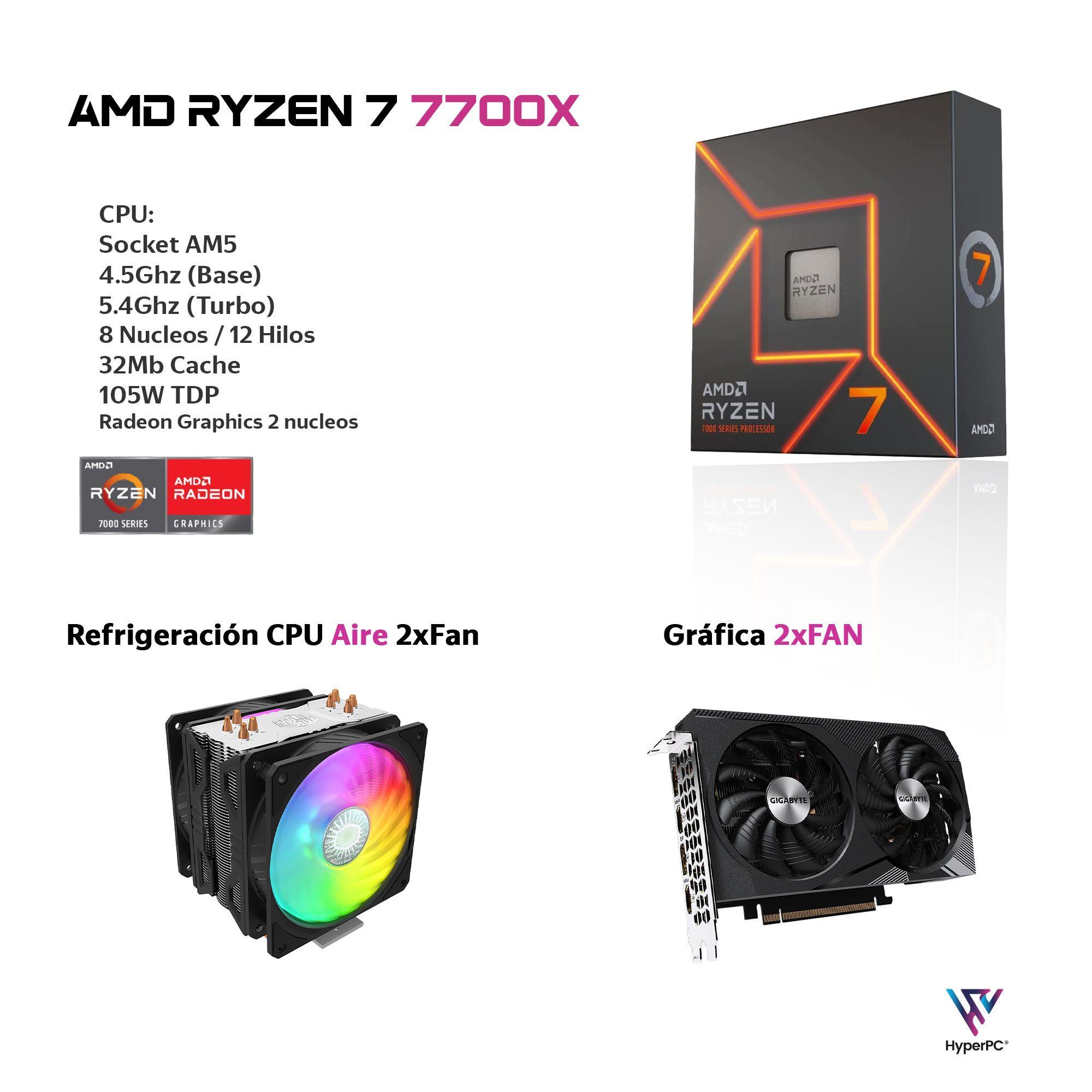 PC GAMER AMD RYZEN 7 7700X 32Gb DDR5 1Tb RTX 3060 WiFi Air-2