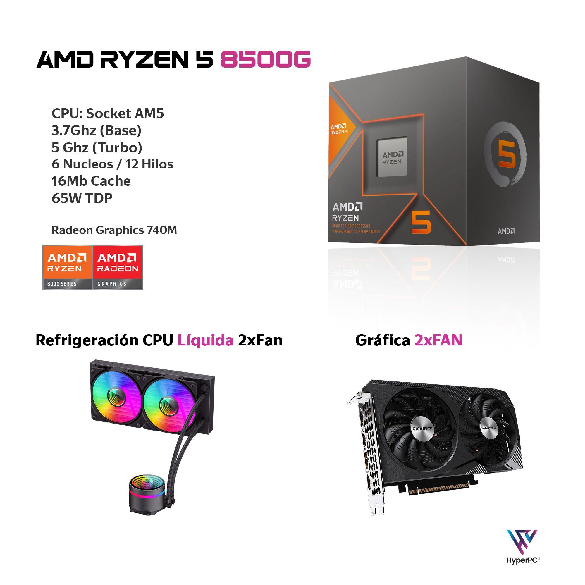 PC GAMER Siege AMD RYZEN 5 8500G 32gb DDR5 1Tb RTX 3060 WiFi-2