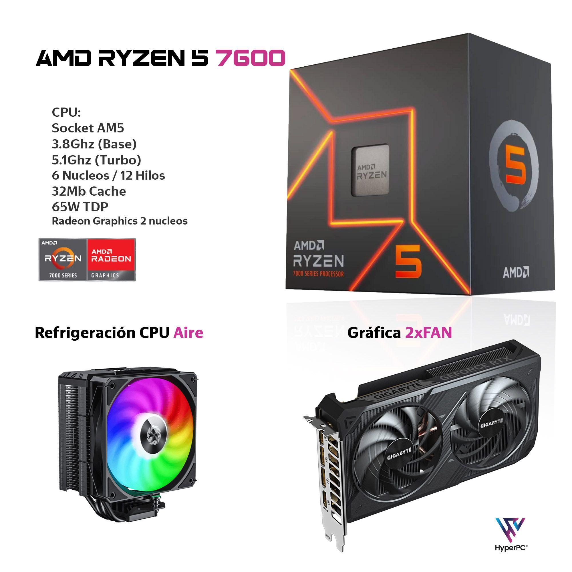 PC GAMER AMD Ryzen 5 7600 16Gb DDR5 1Tb RTX 5060 Ti-2