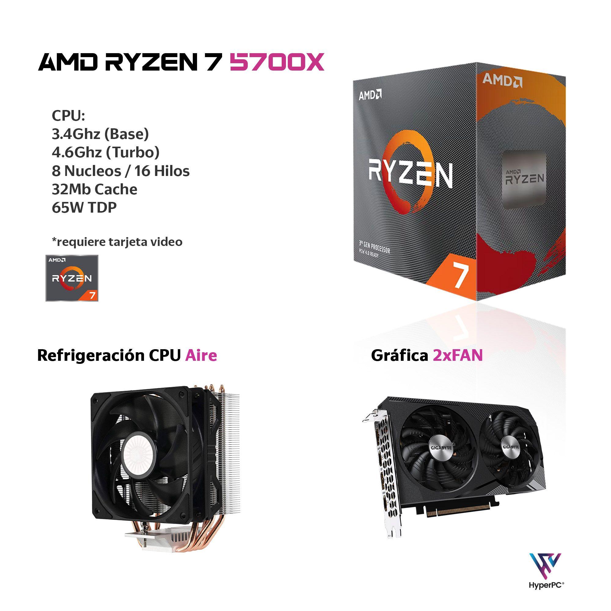 PC GAMER + MONITOR 24 + Perif: AMD RYZEN 7 5700X 32gb 1Tb RTX 3050-2