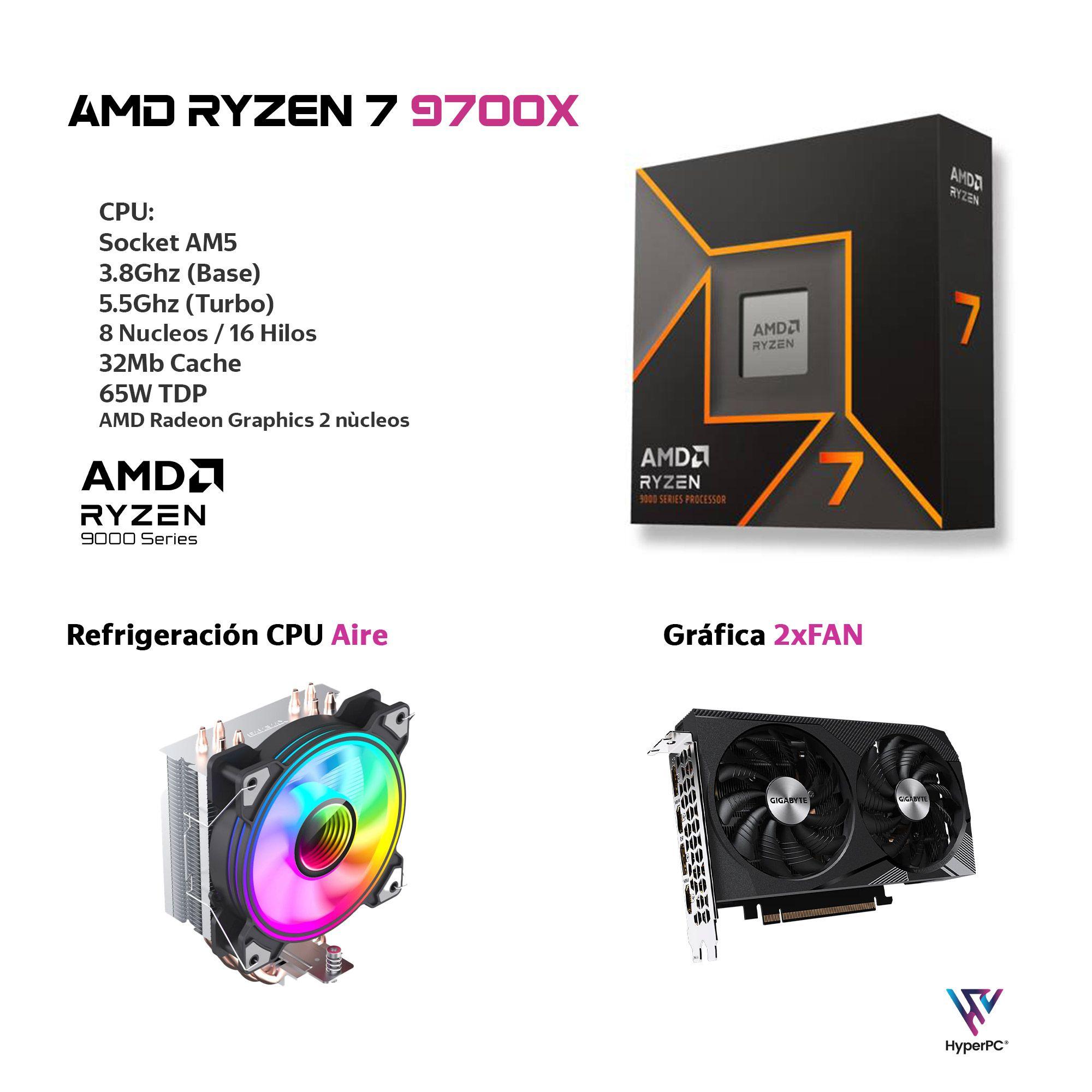 PC GAMER AMD RYZEN 7 9700X 32gb DDR5 1Tb RTX 3060 WiFi Air-2