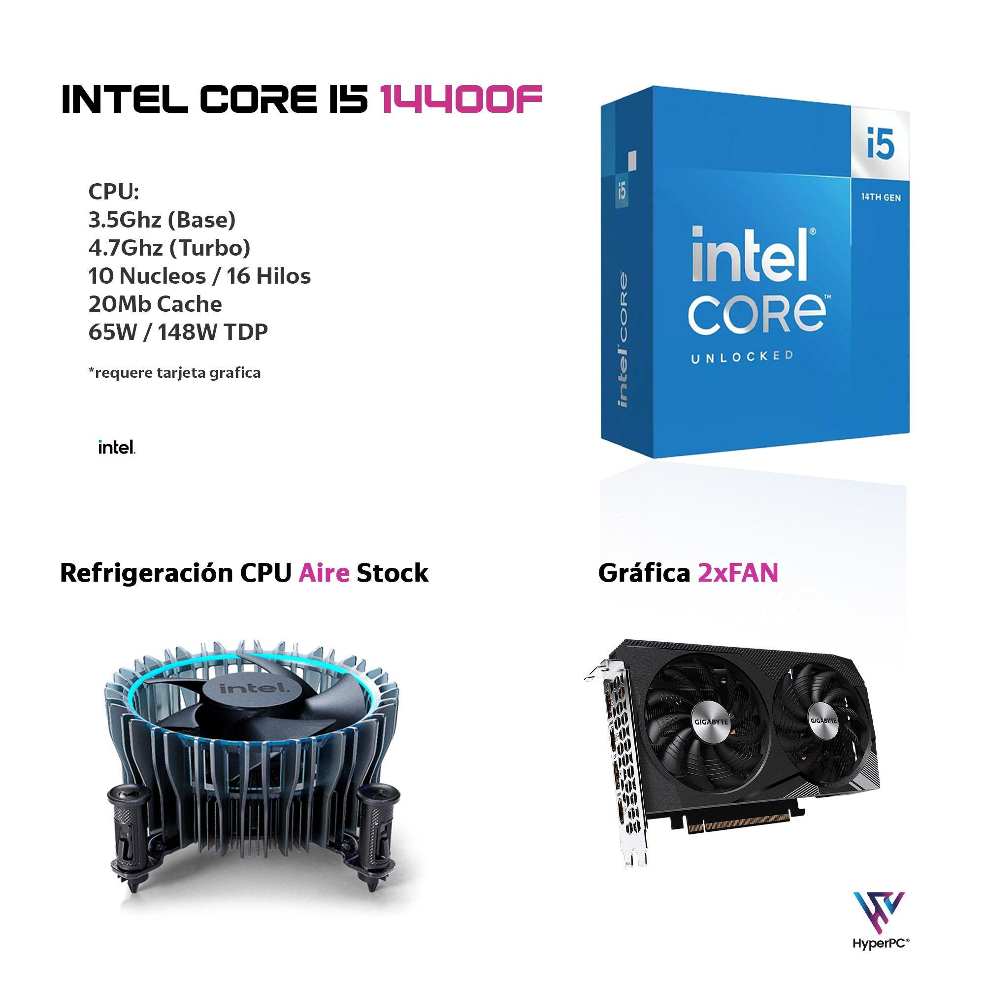 PC GAMER Blanco INTEL CORE i5 14400 16gb DDR5 1Tb RTX 3050 WiFi-2