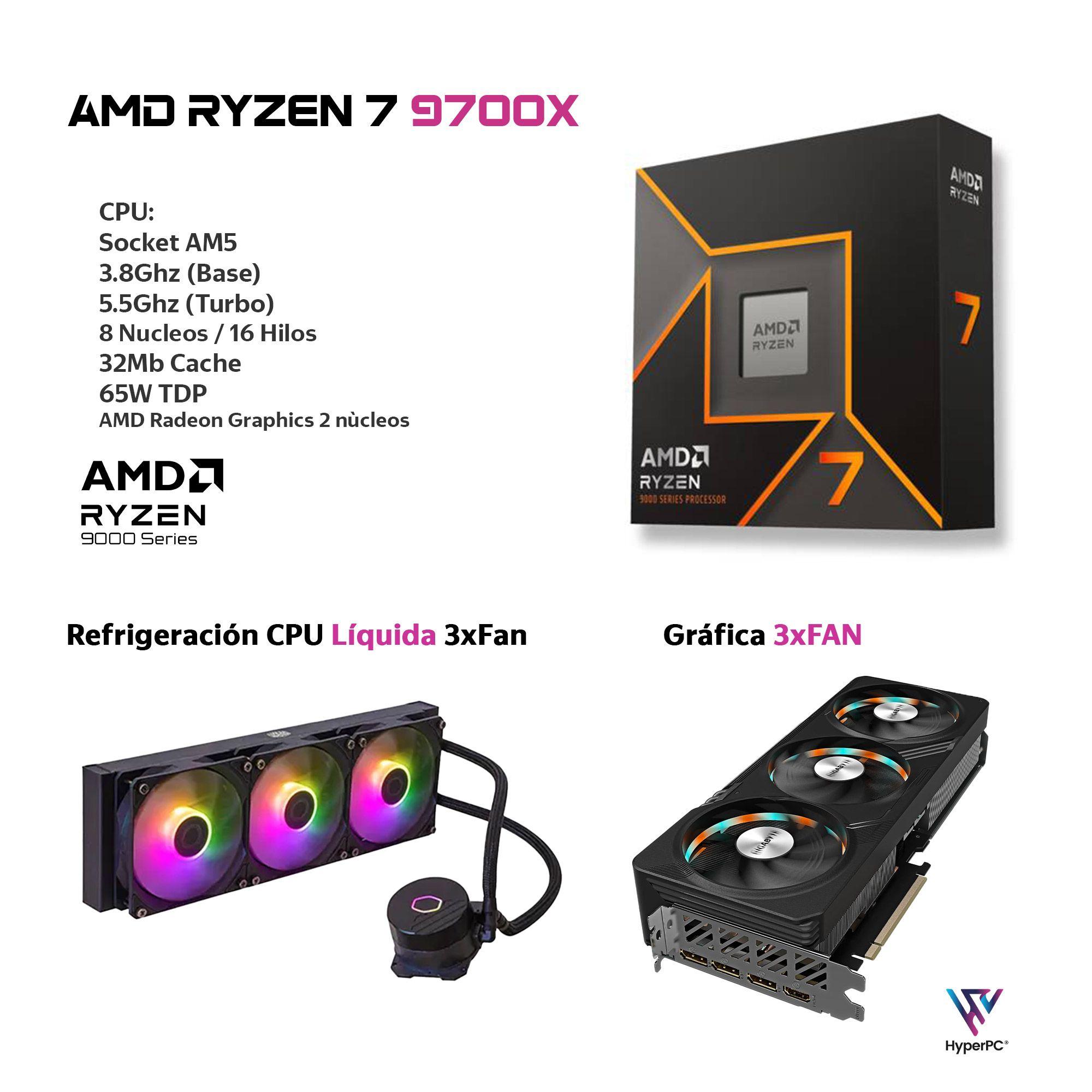 PC GAMER AMD RYZEN 7 9700X 32gb 1Tb RX7700 XT 12Gb WiFi-2