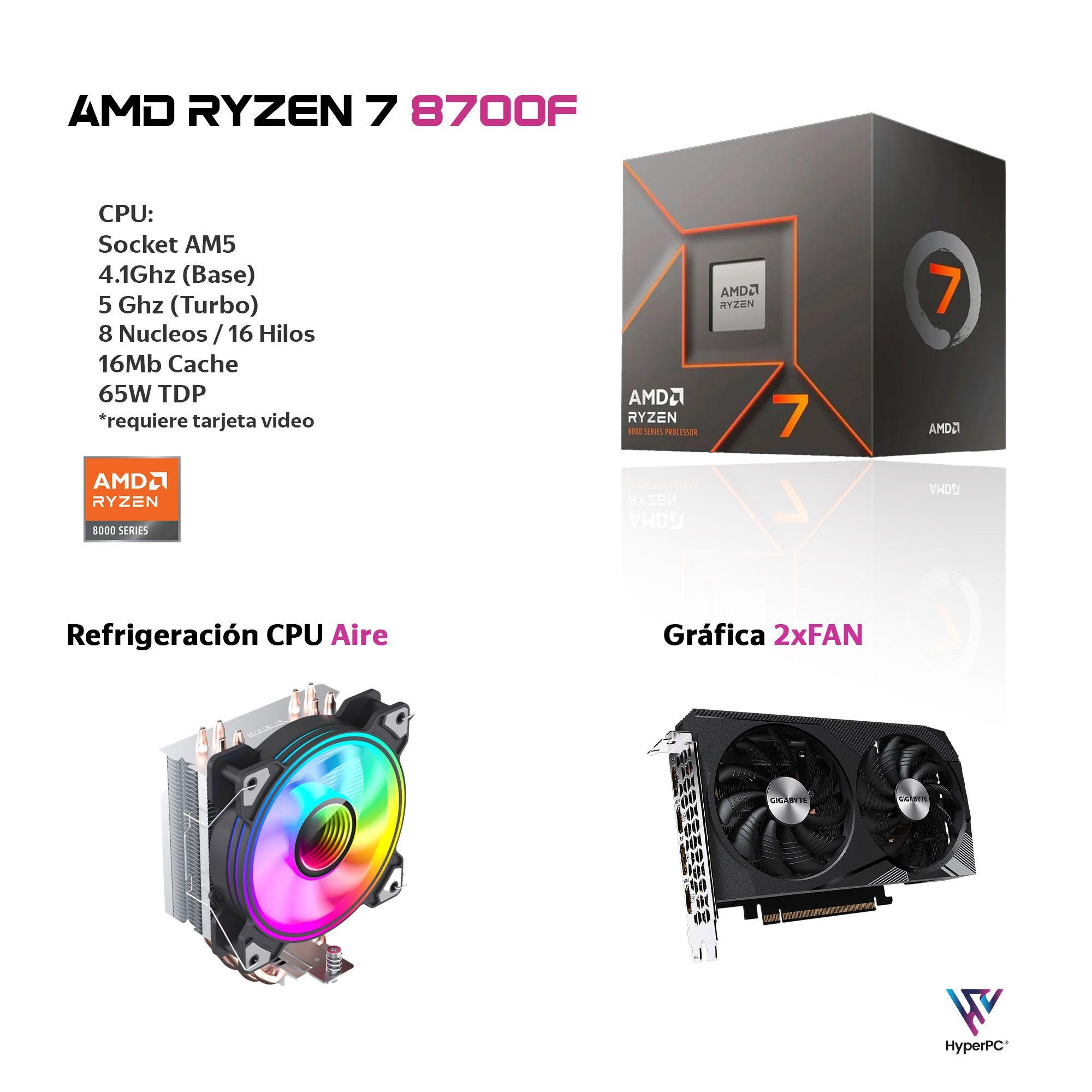 PC GAMER AMD RYZEN 7 8700 16Gb DDR5 1Tb RTX 5050-2