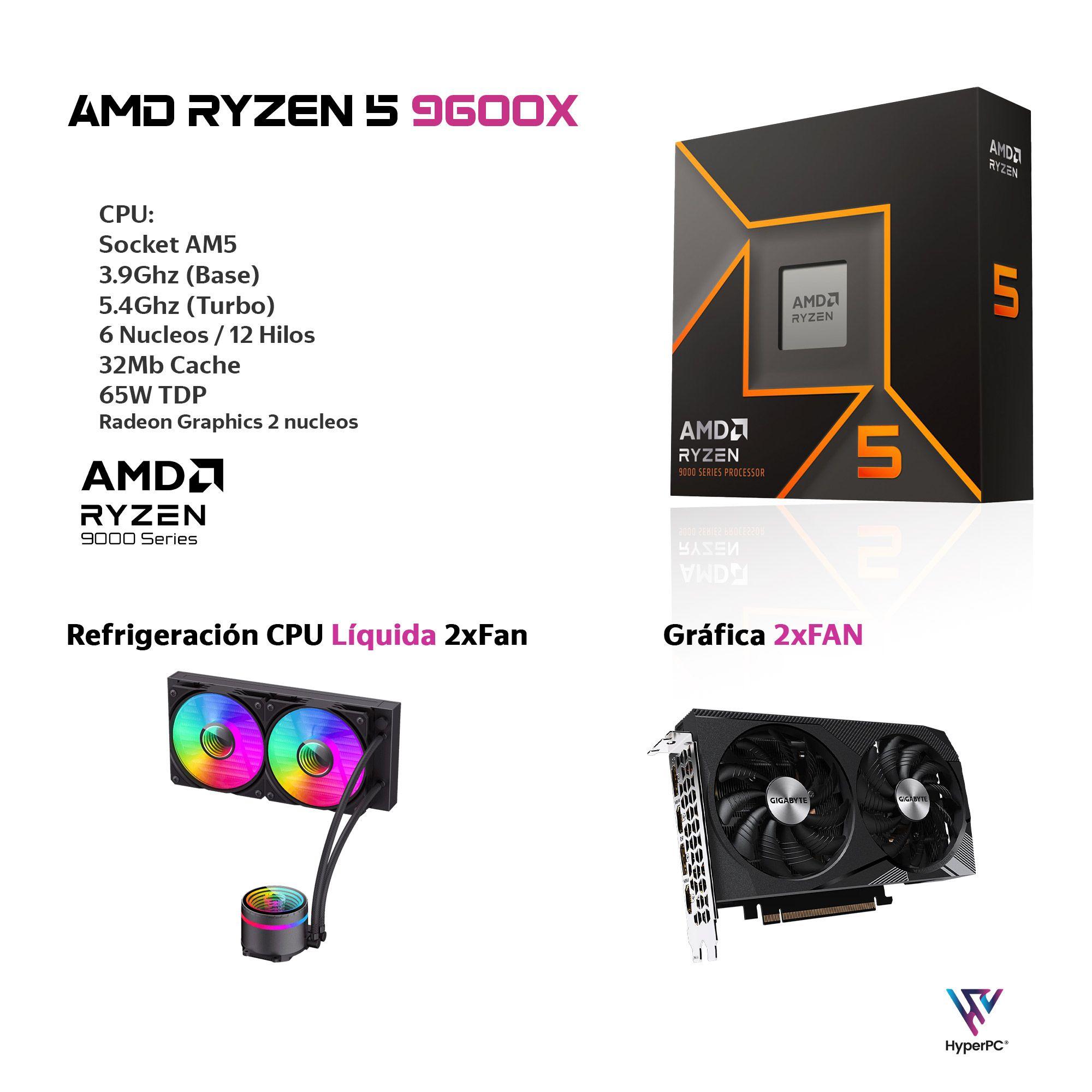 PC GAMER + MONITOR 27 + Perif: AMD RYZEN 5 9600X 32gb DDR5 1Tb RTX 5060 Ti-2