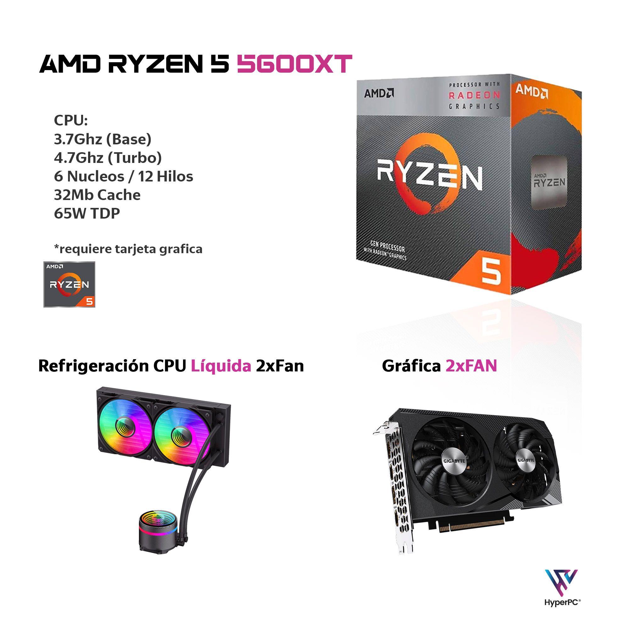 PC GAMER + MONITOR 27 + Perif: AMD RYZEN 5 5600XT 32Gb 1Tb RTX 4060 WiFi-2