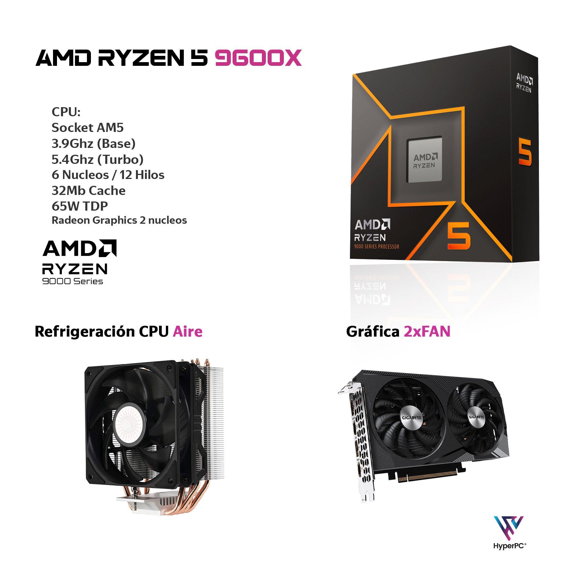 PC GAMER + MONITOR 24 + Perif: AMD RYZEN 5 9600X 32gb DDR5 1Tb RTX 3050 6Gb-2
