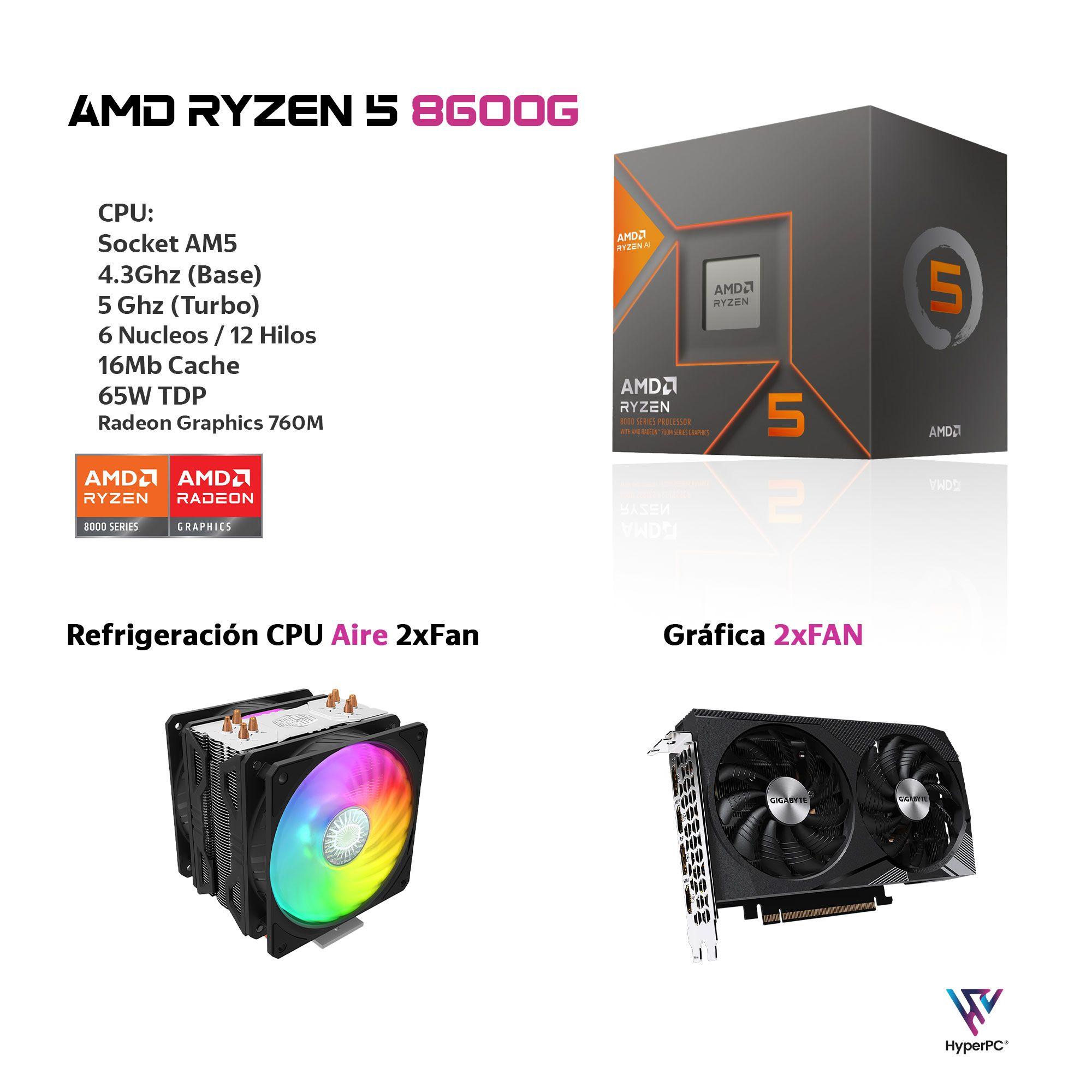 PC GAMER AMD RYZEN 5 8600G 32Gb DDR5 2Tb RTX 3060 WiFi-2