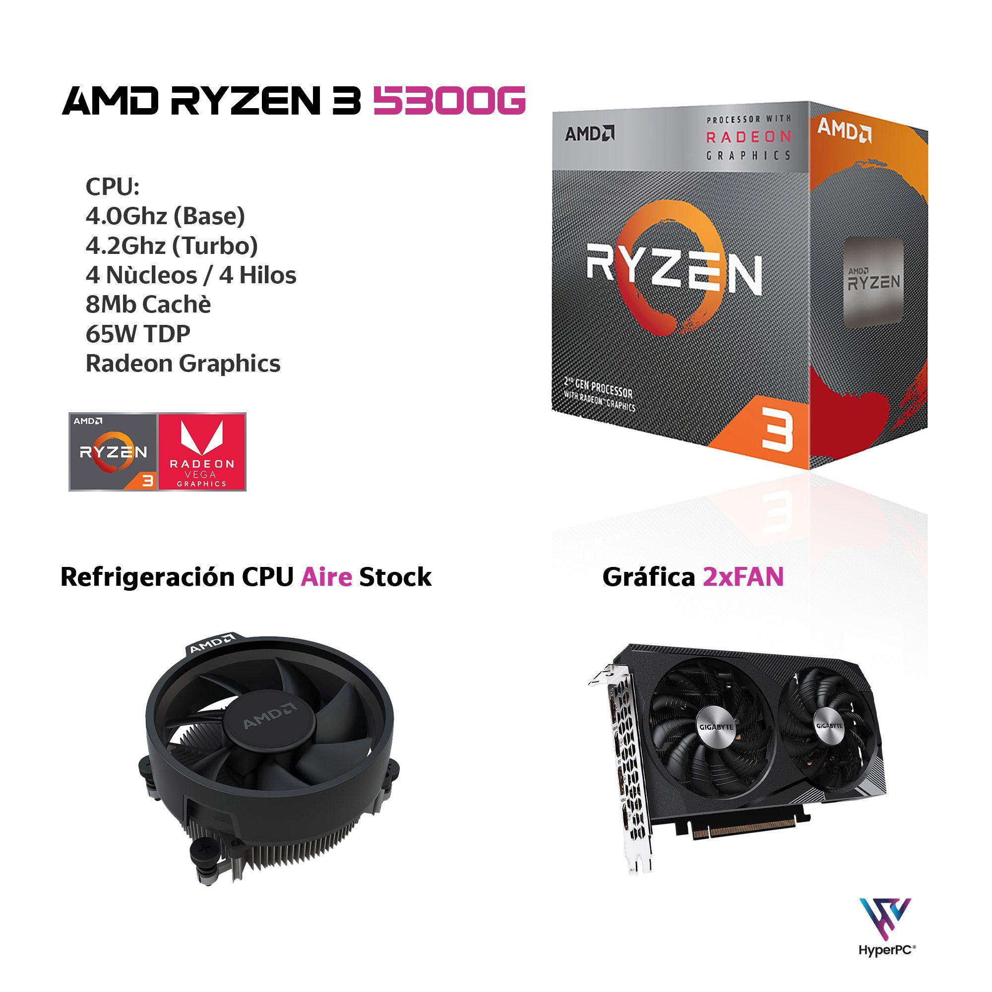 PC GAMER AMD RYZEN 3 5300G RTX 3050 16Gb 1Tb WiFi-2