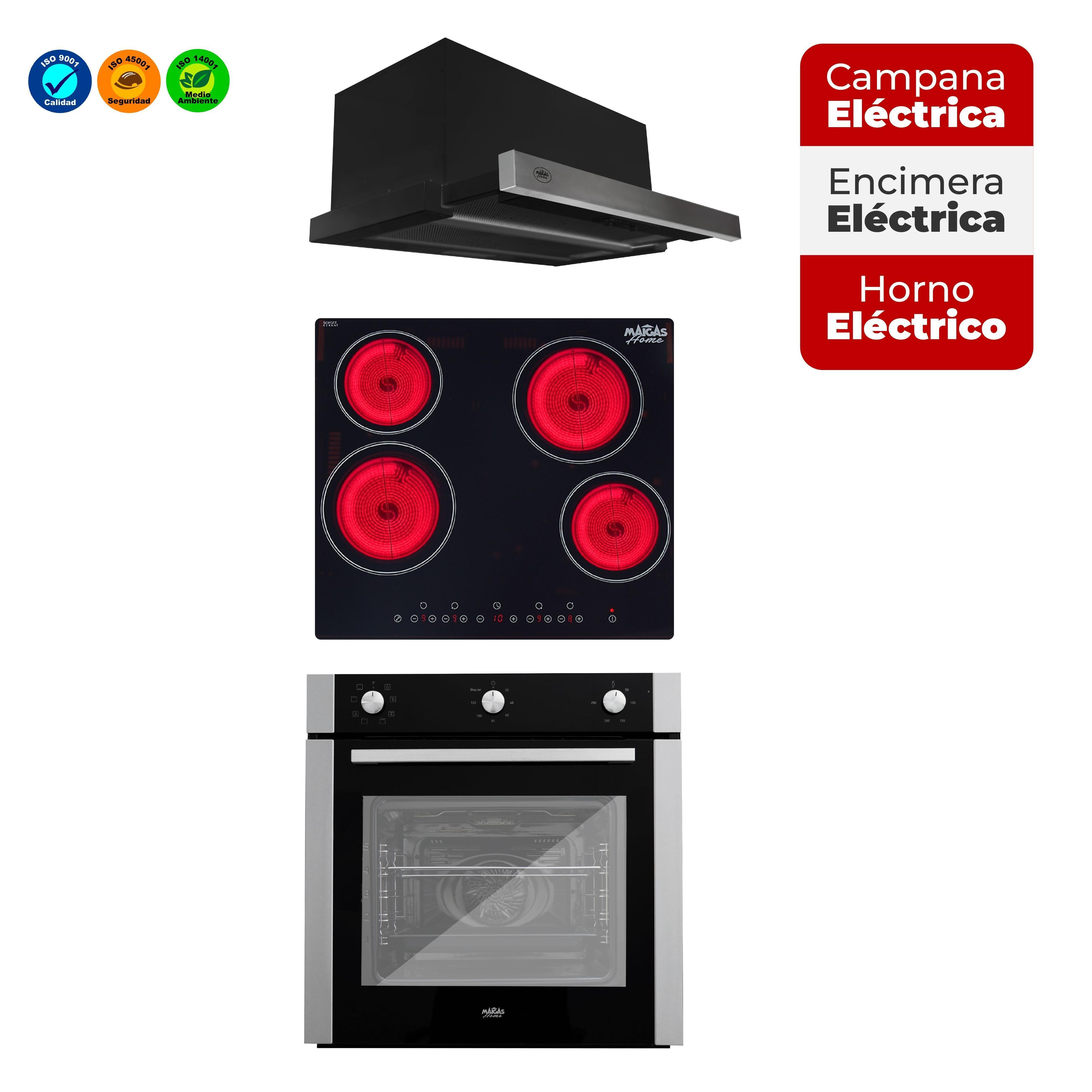 Kit Horno 60 litros con spiedo + Encimera vitrocerámica 4 quemadores + Campana retráctil-2