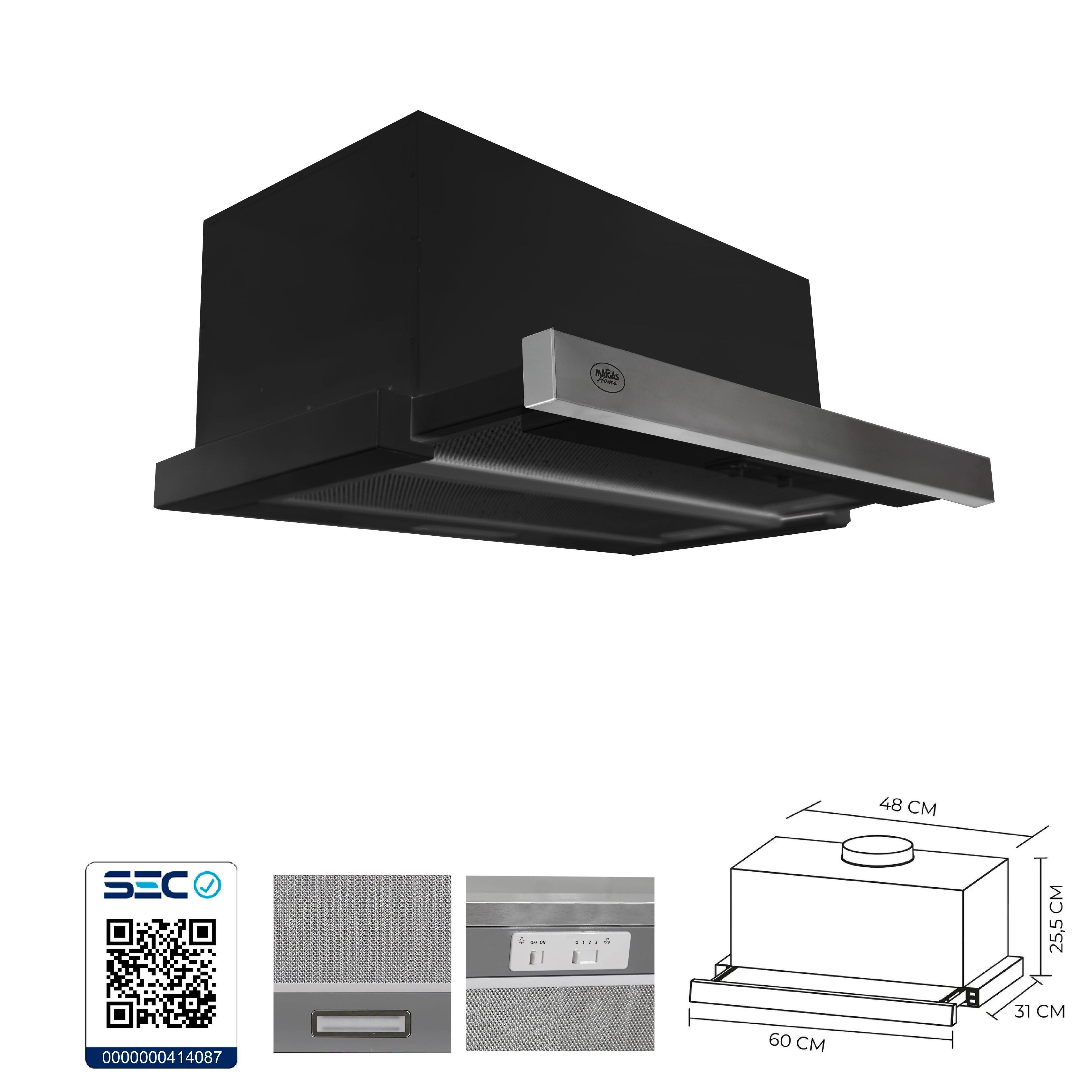 Kit Horno 60 litros con spiedo + Encimera vitrocerámica 4 quemadores + Campana retráctil-5