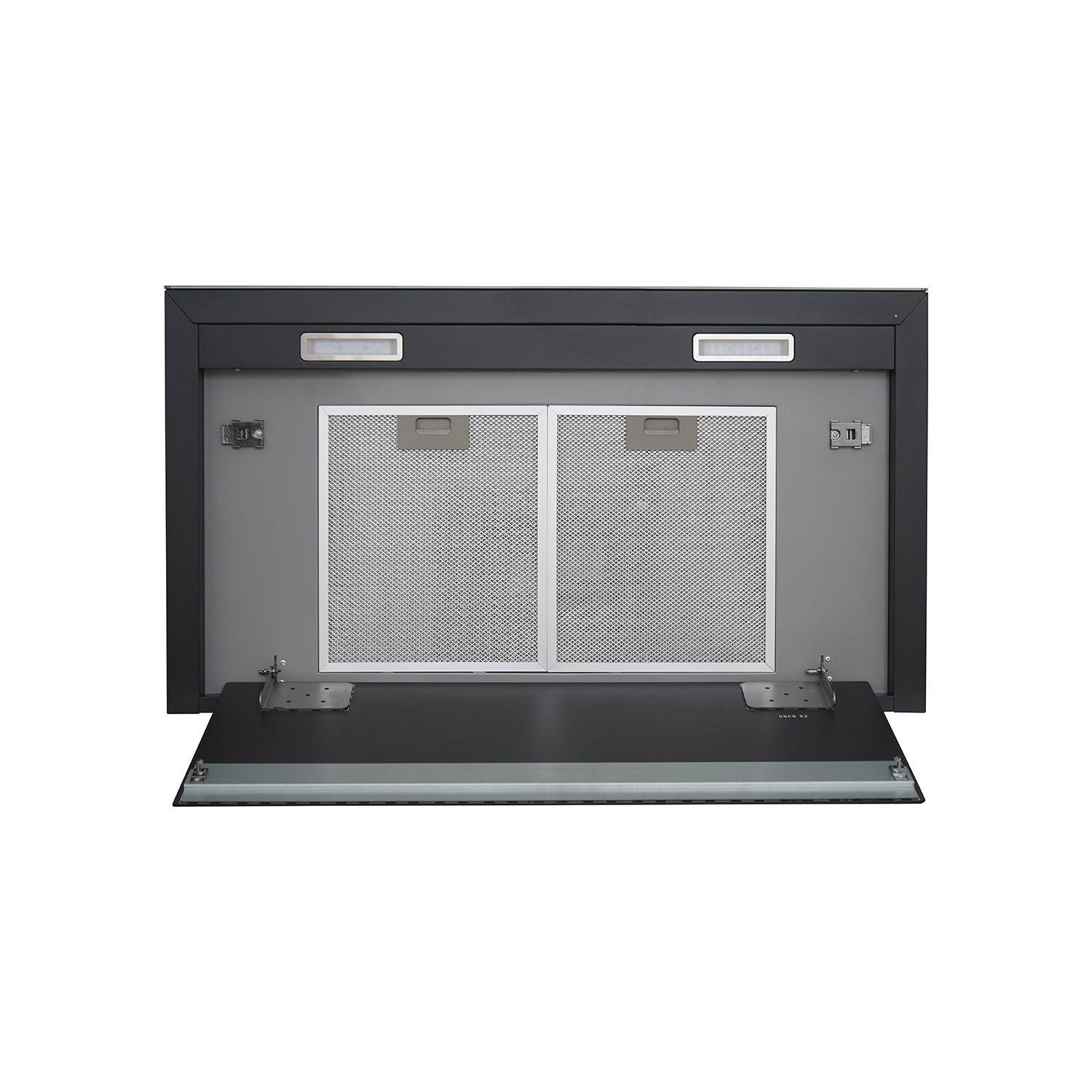 Campana Control Touch 90 cm / vidrio negro-3