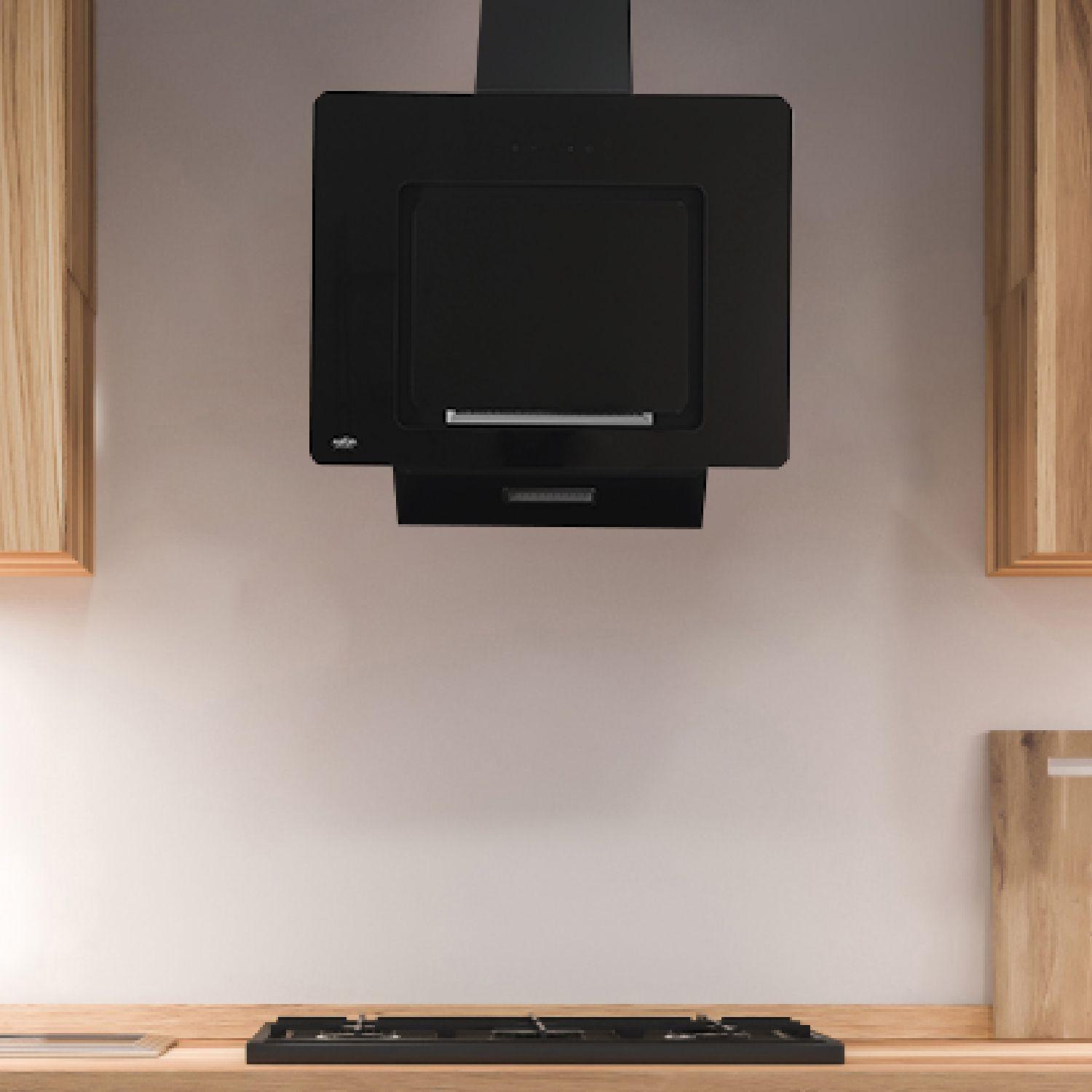 Campana decorativa vidrio negro Touch Control 60 cm-5