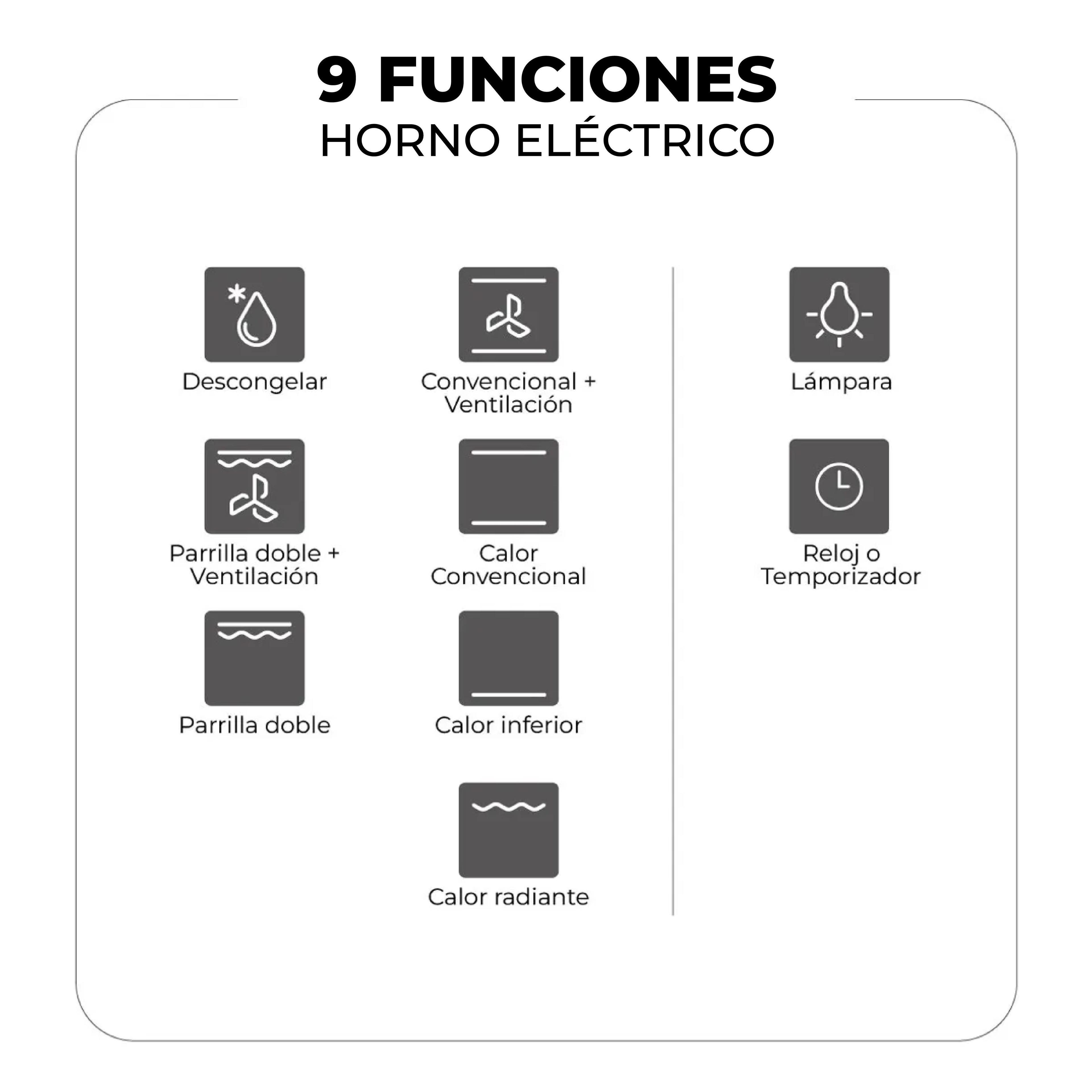 Kit Horno 60 litros con spiedo + Encimera a gas 4 quemadores-5