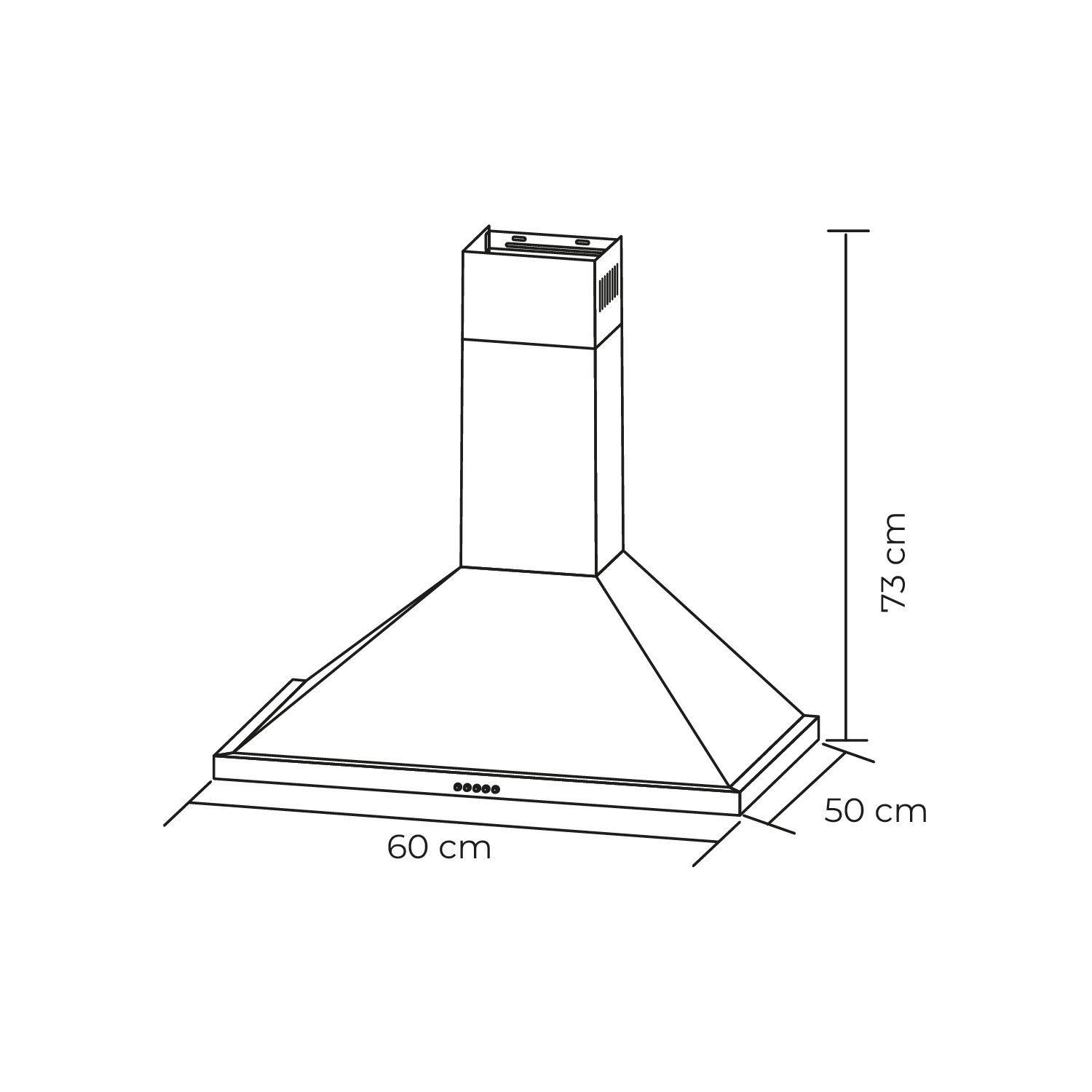 Campana Piramidal decorativa Inox 60 cm 3 Velocidades-6
