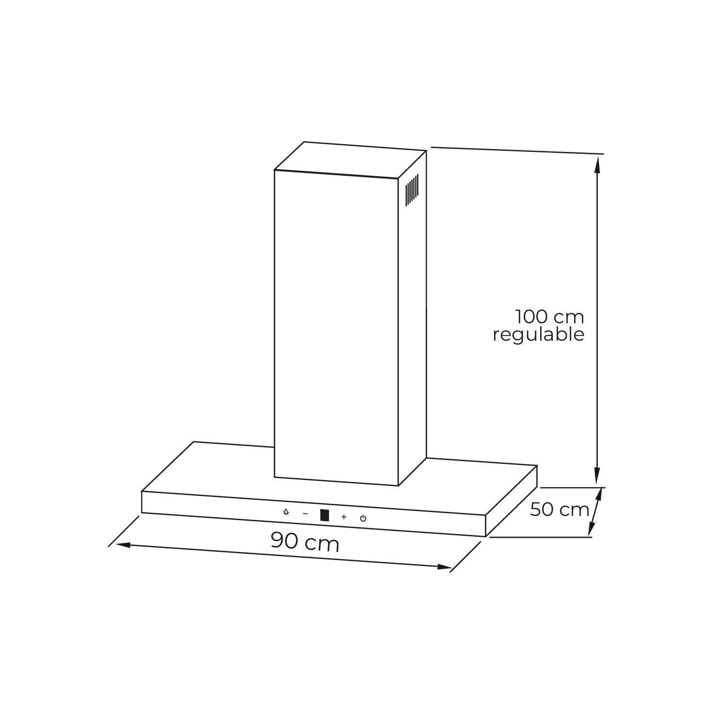 Campana Rectangular C.Touch 60 cm, 3 velocidades-6