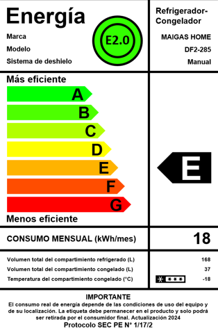 REFRIGERADOR FRIO DIRECTO 205 LT DF2-285-6
