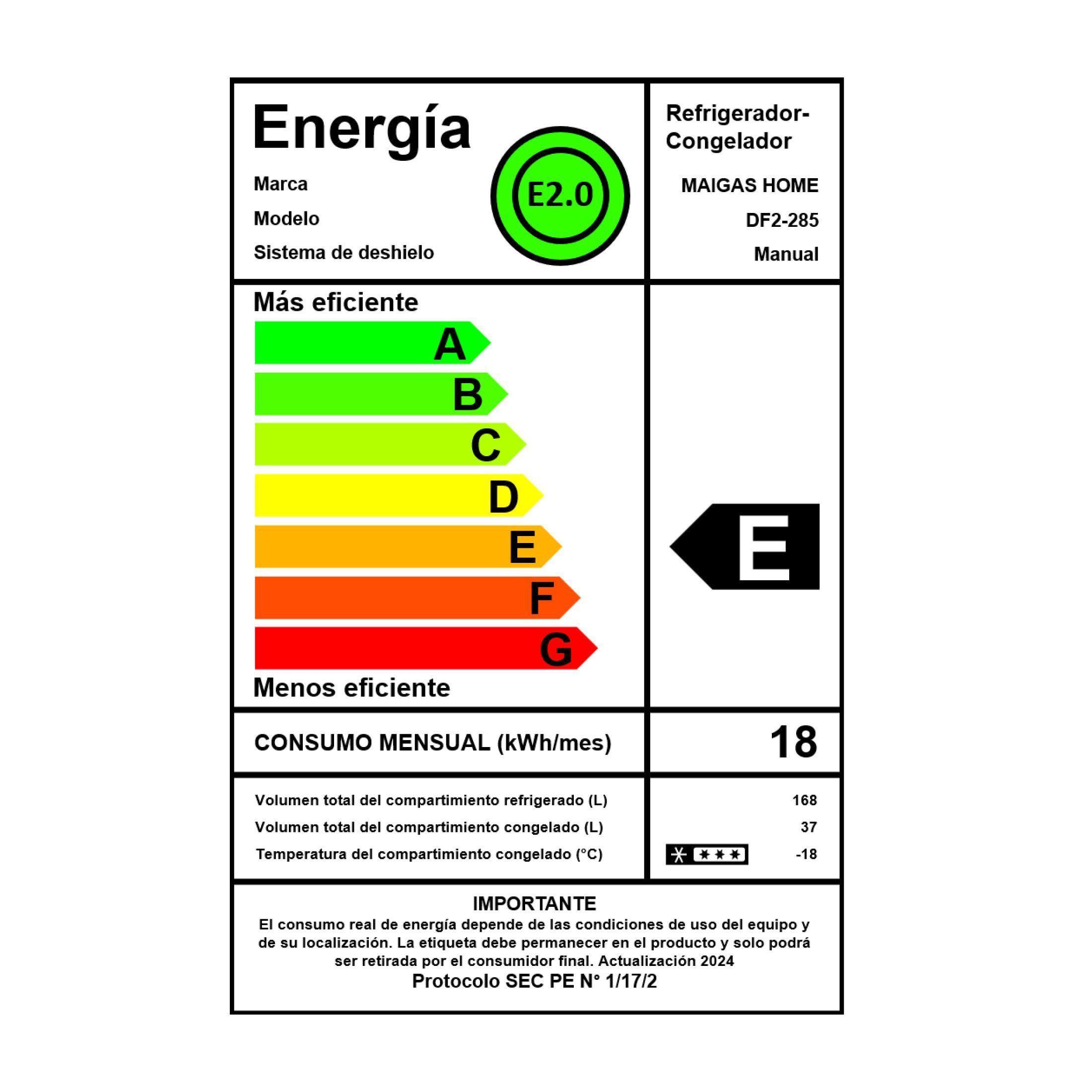 REFRIGERADOR FRIO DIRECTO 205 LT DF2-285-5