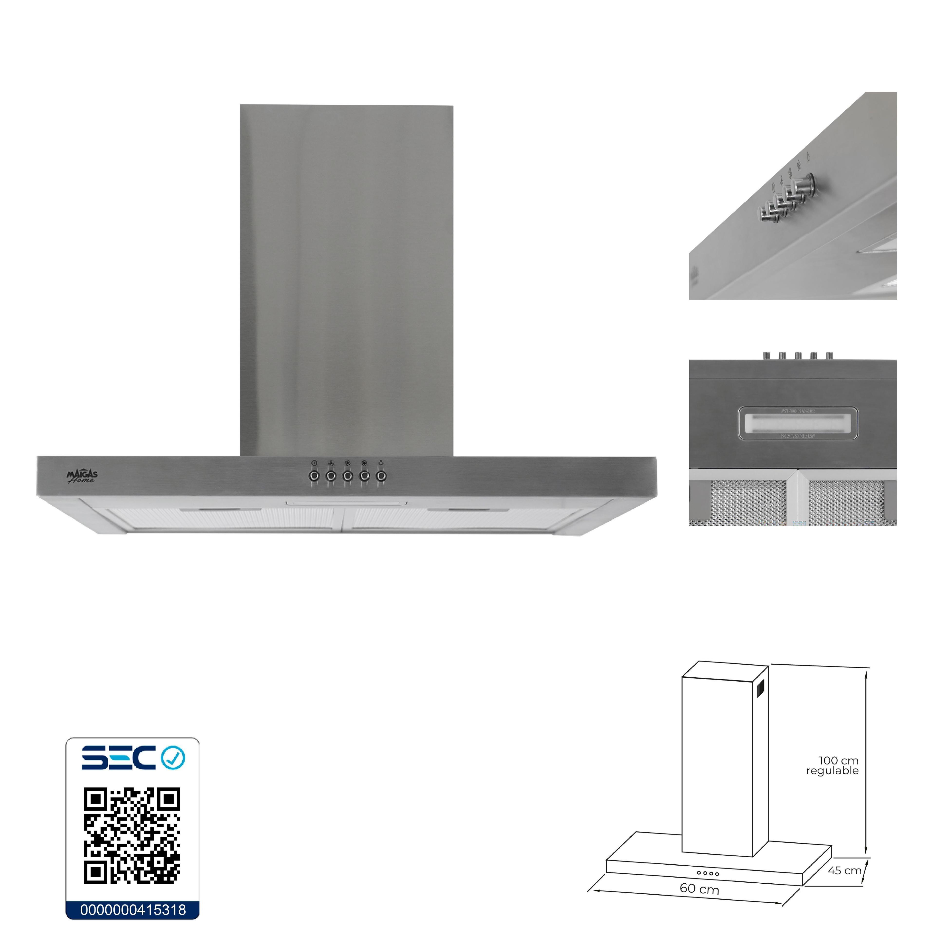 Kit Horno 60 litros con spiedo + Encimera a gas 4 quemadores + Campana decorativa rectangular-5