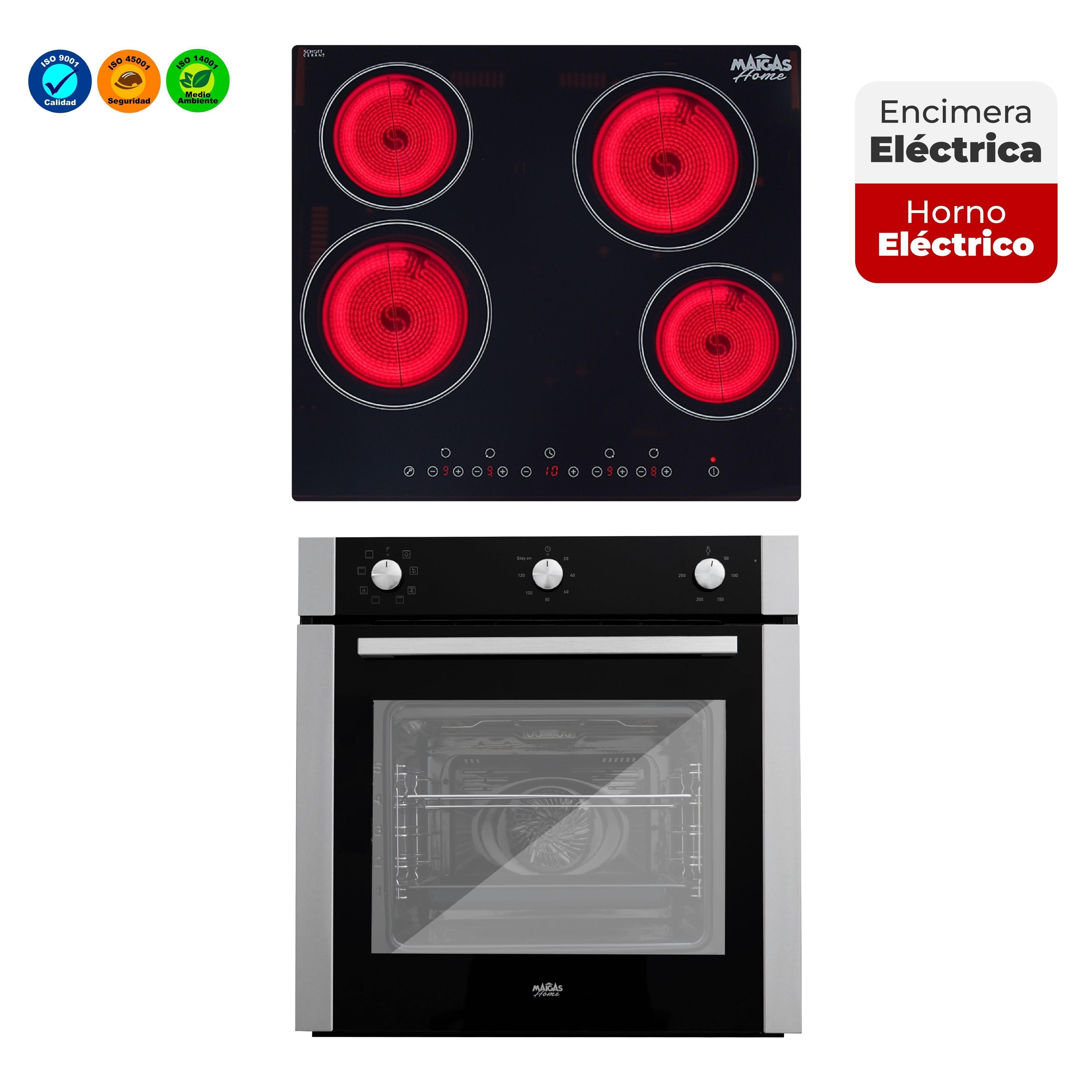 Kit Horno 60 litros con spiedo + Encimera eléctrica vitrocerámica 4 quemadores-2