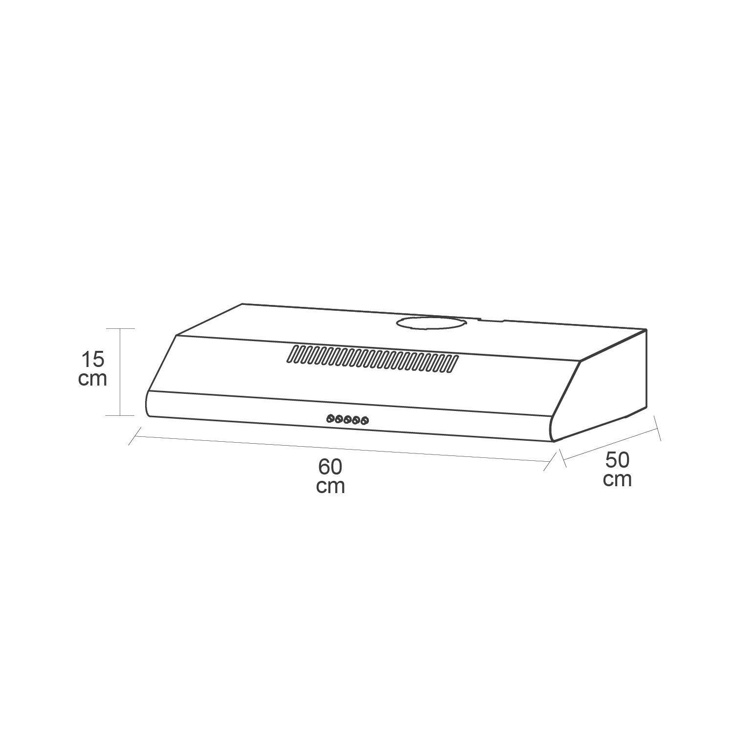 Campana convencional acero Inox 60 cm, 3 velocidades-6